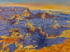 Coucher de soleil au Grand Canyon, peinture à l'huile