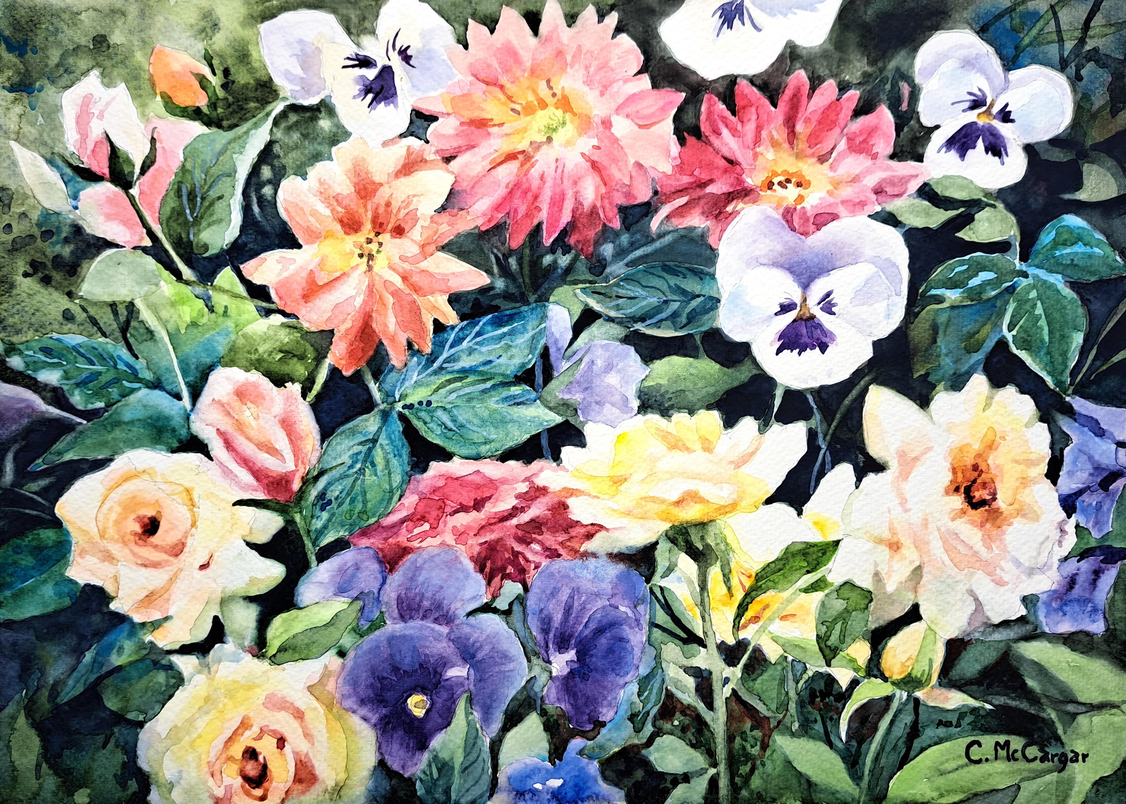 Bouquet de jardin, peinture d'origine