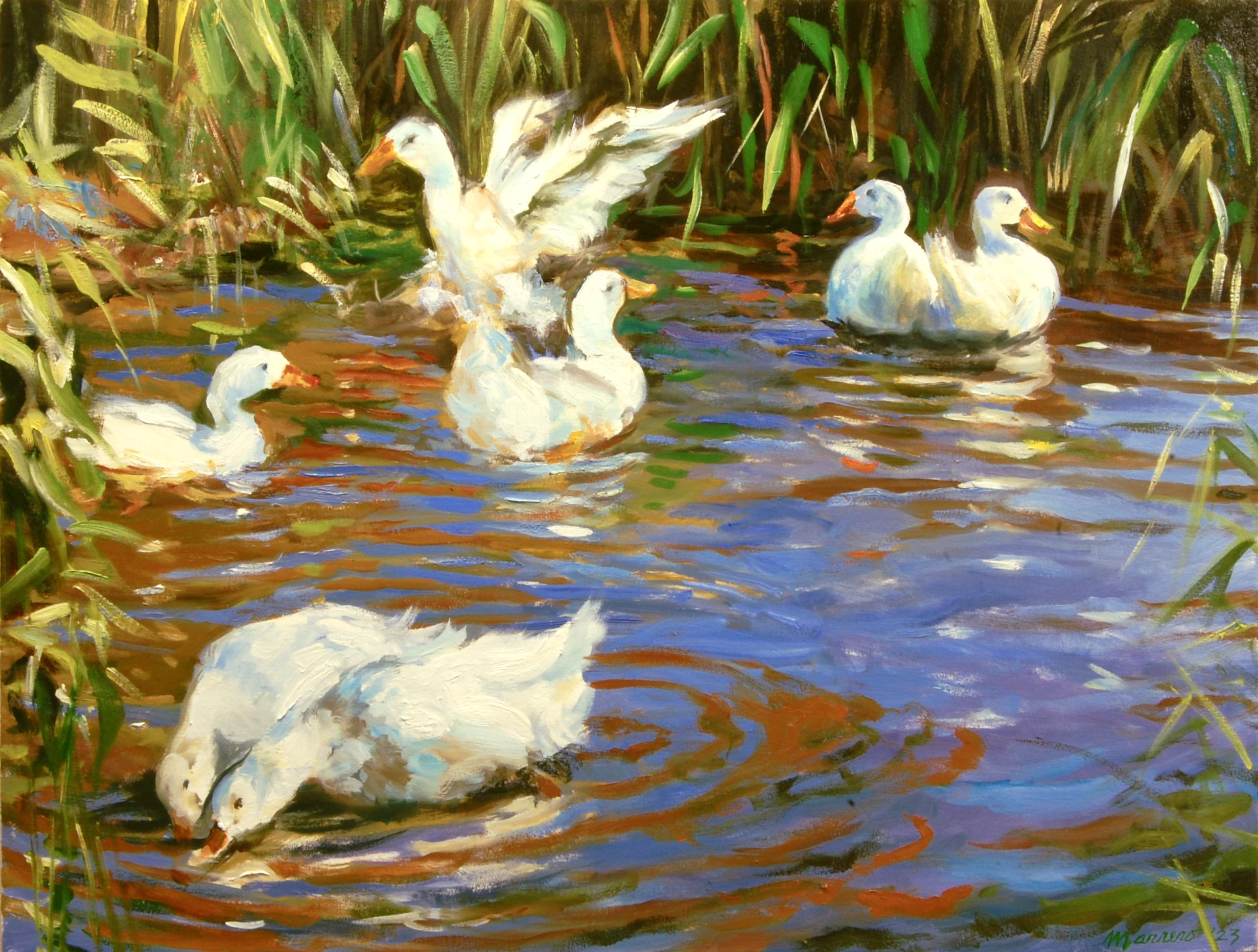 Serenity and Movement, Oil Painting - Art by Onelio Marrero