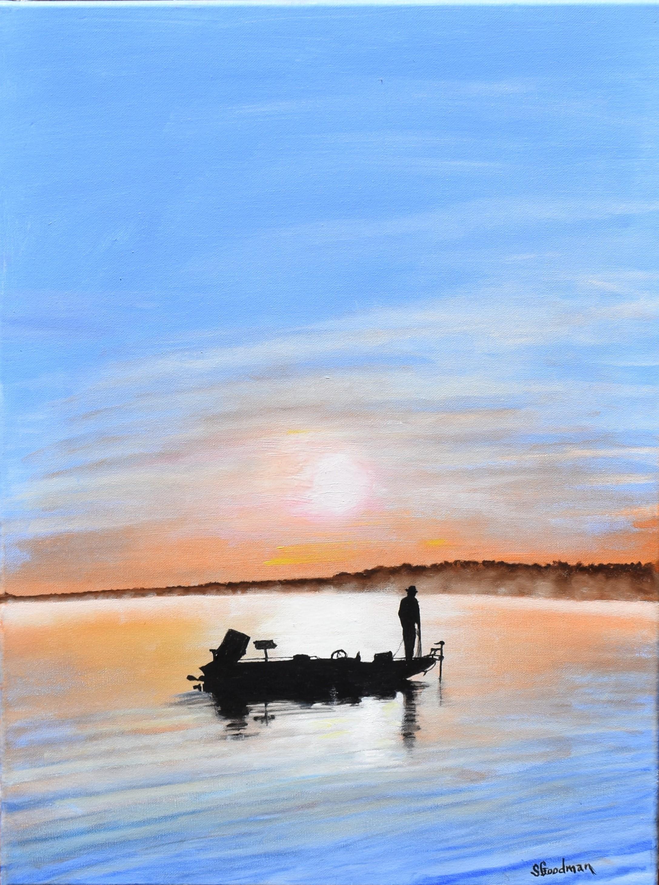 Let's Go Fishing, Oil Painting - Art by Shela Goodman