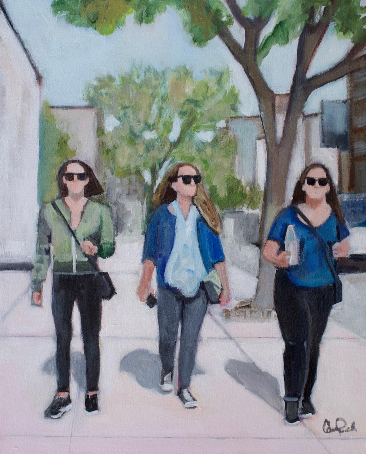 Walking in the East Village, Original Painting - Art by Carey Parks