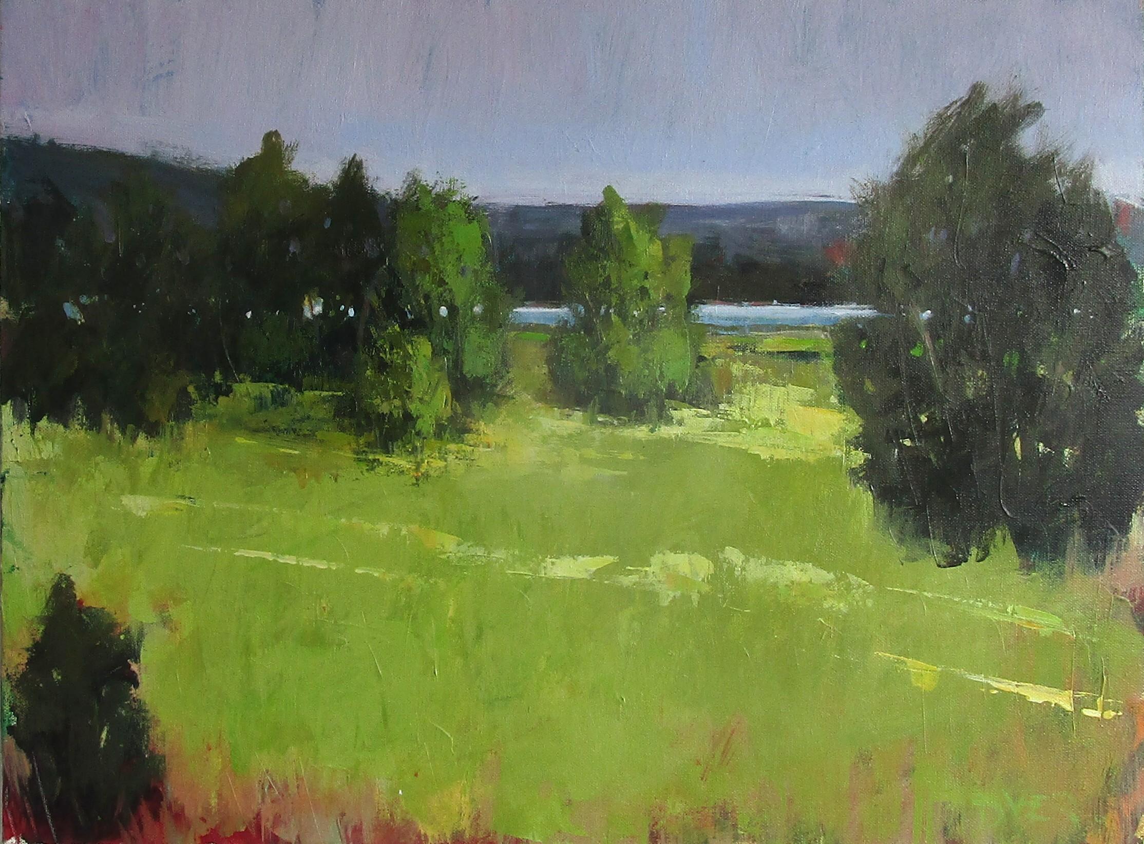 Janet Dyer Landscape Painting - Sunstreaks, Original Painting