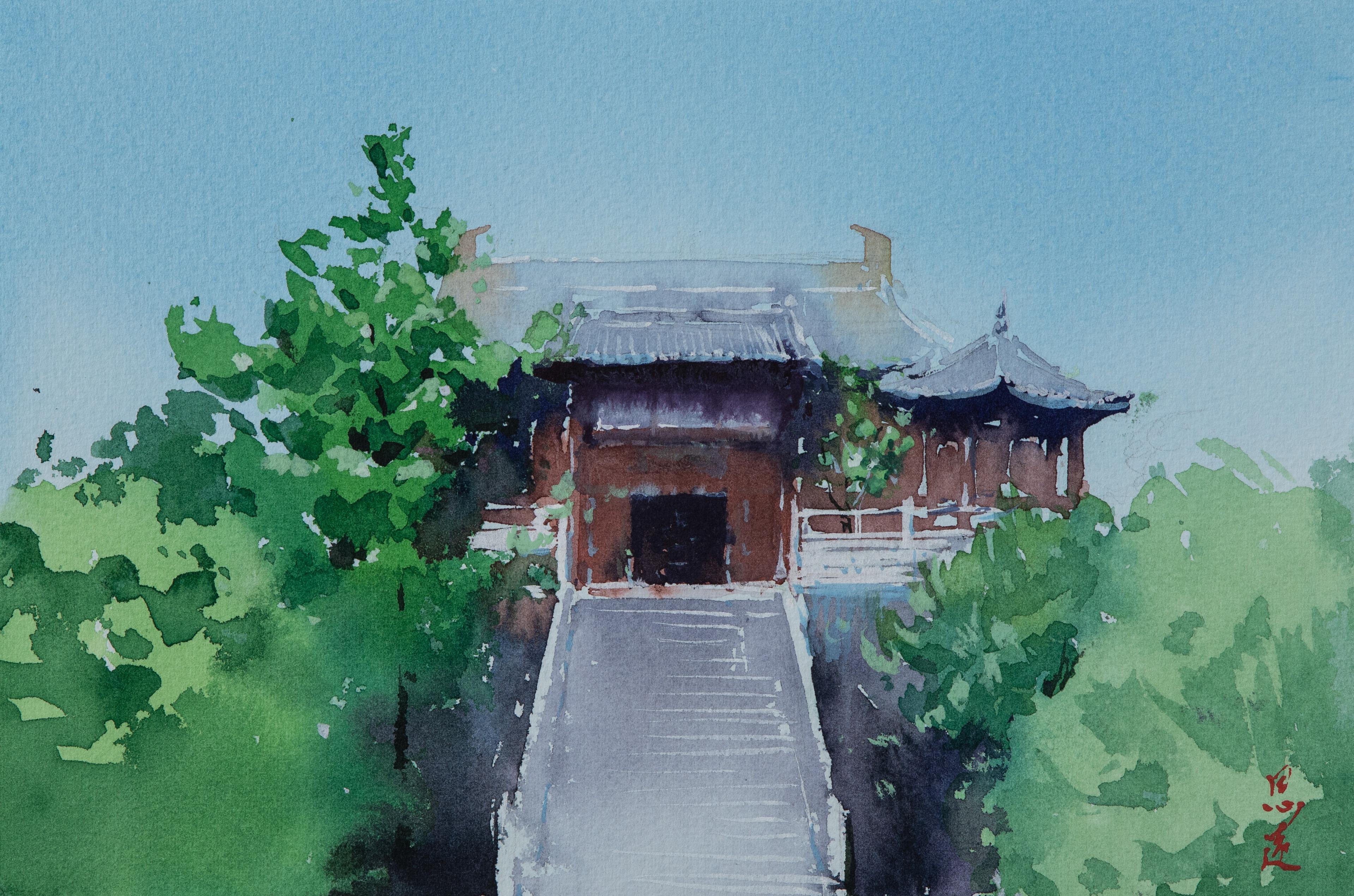Siyuan Ma Interior Art - Watercolor Impressions of Chinese Architecture 8, Original Painting