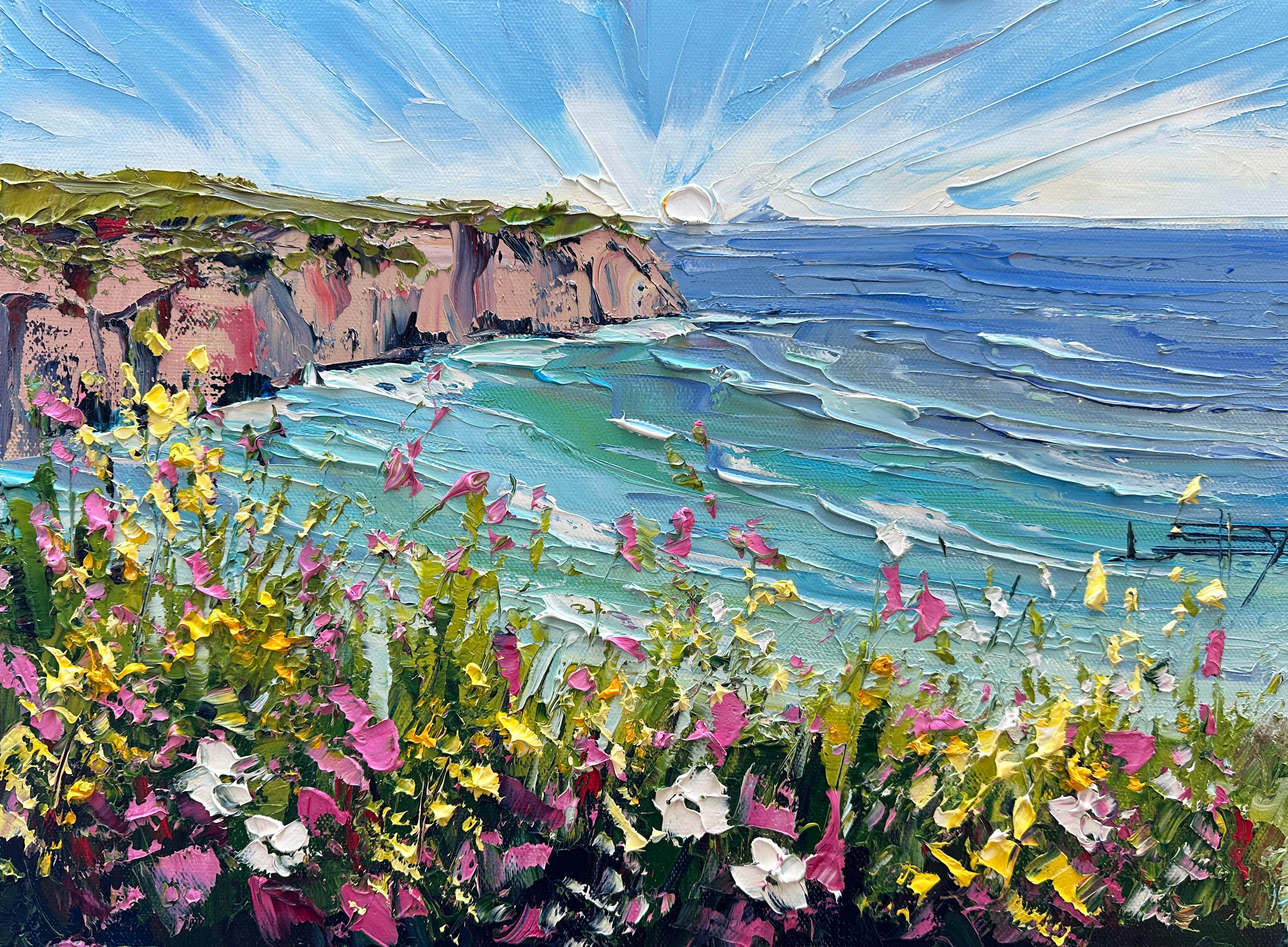 Lisa Elley Landscape Painting - Coastal Dreaming, Oil Painting