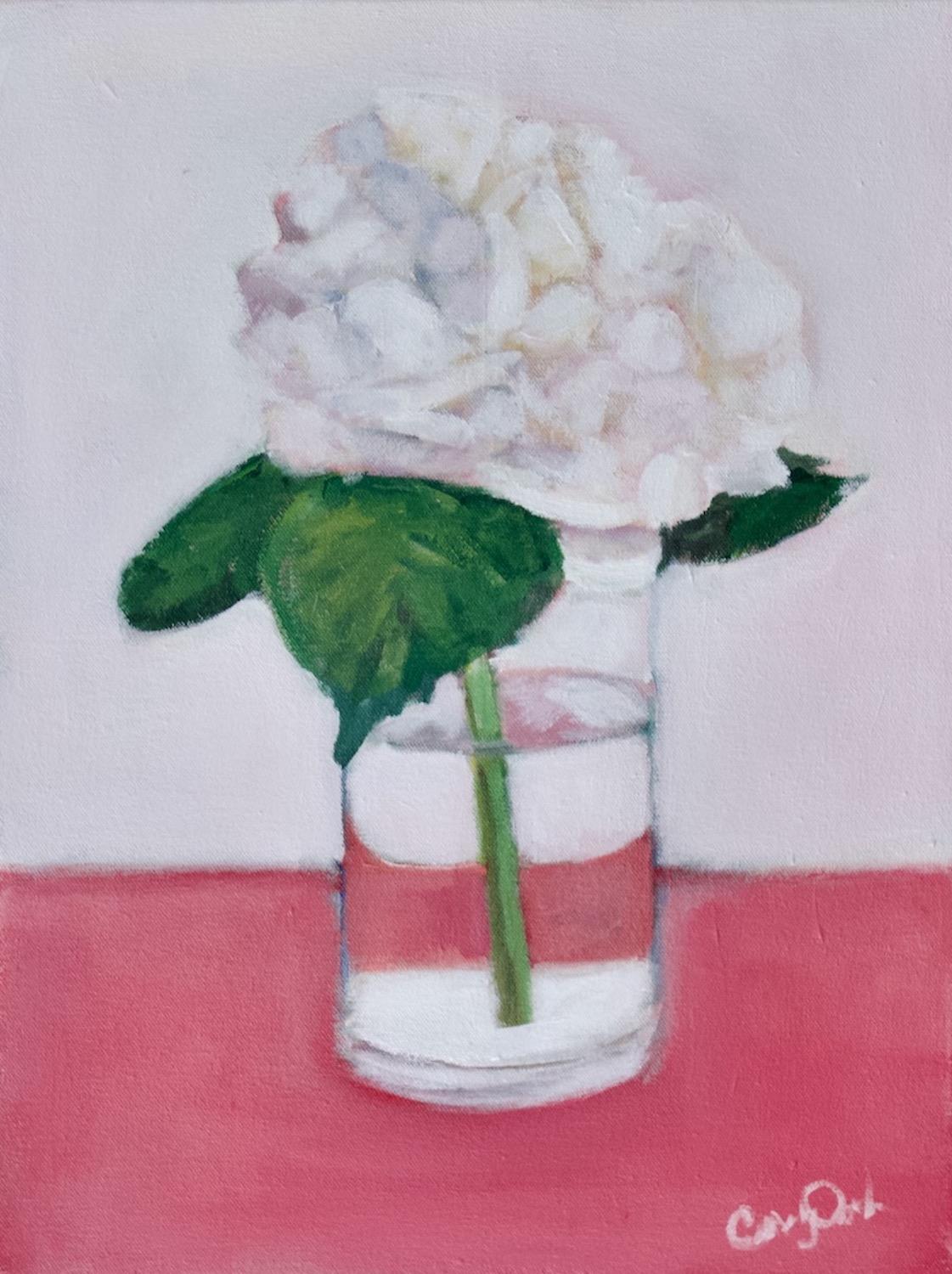 Carey Parks Still-Life Painting - One Hydrangea, Original Painting