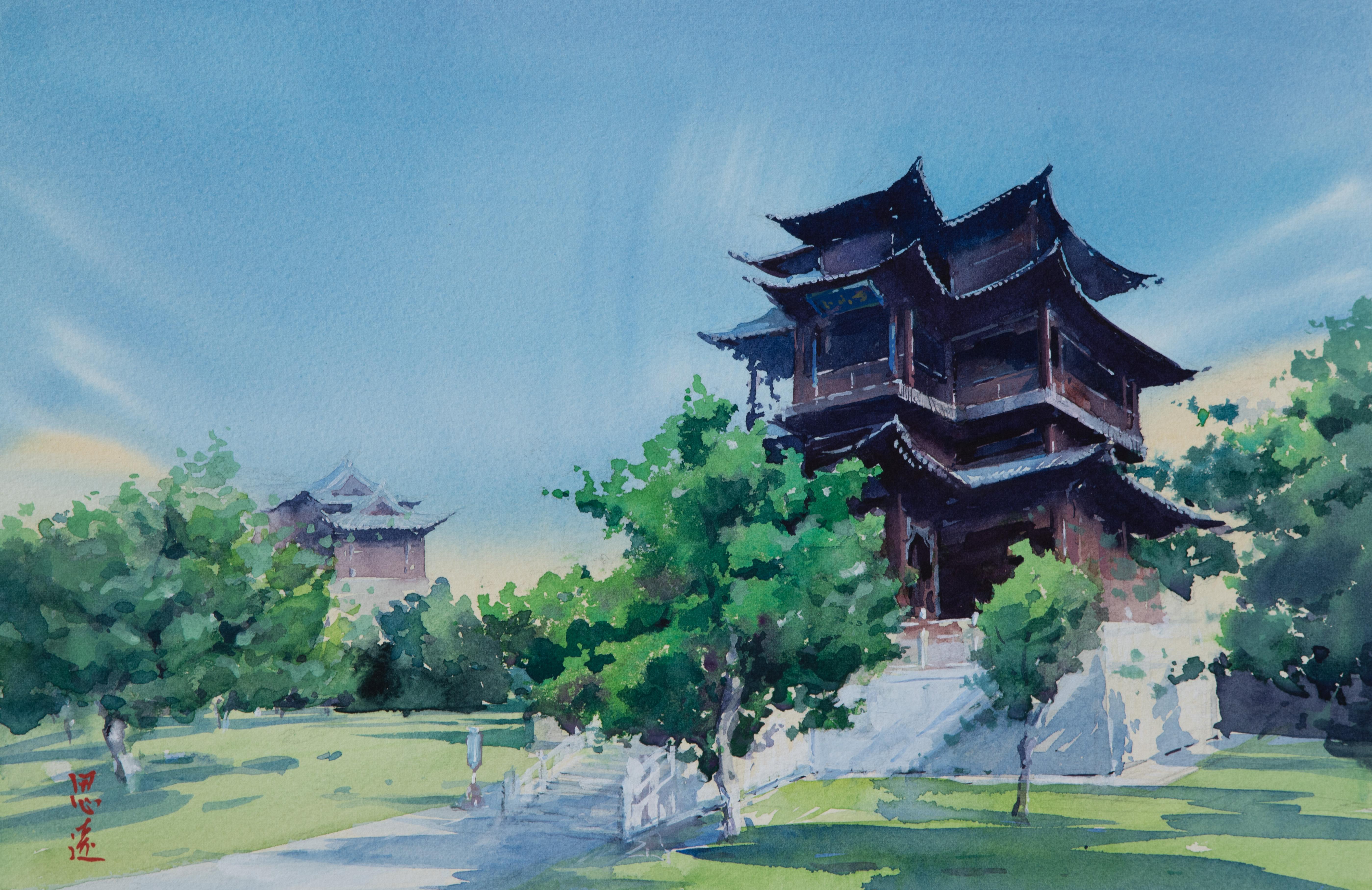 Siyuan Ma Interior Art - Watercolor Impressions of Chinese Architecture 10, Original Painting