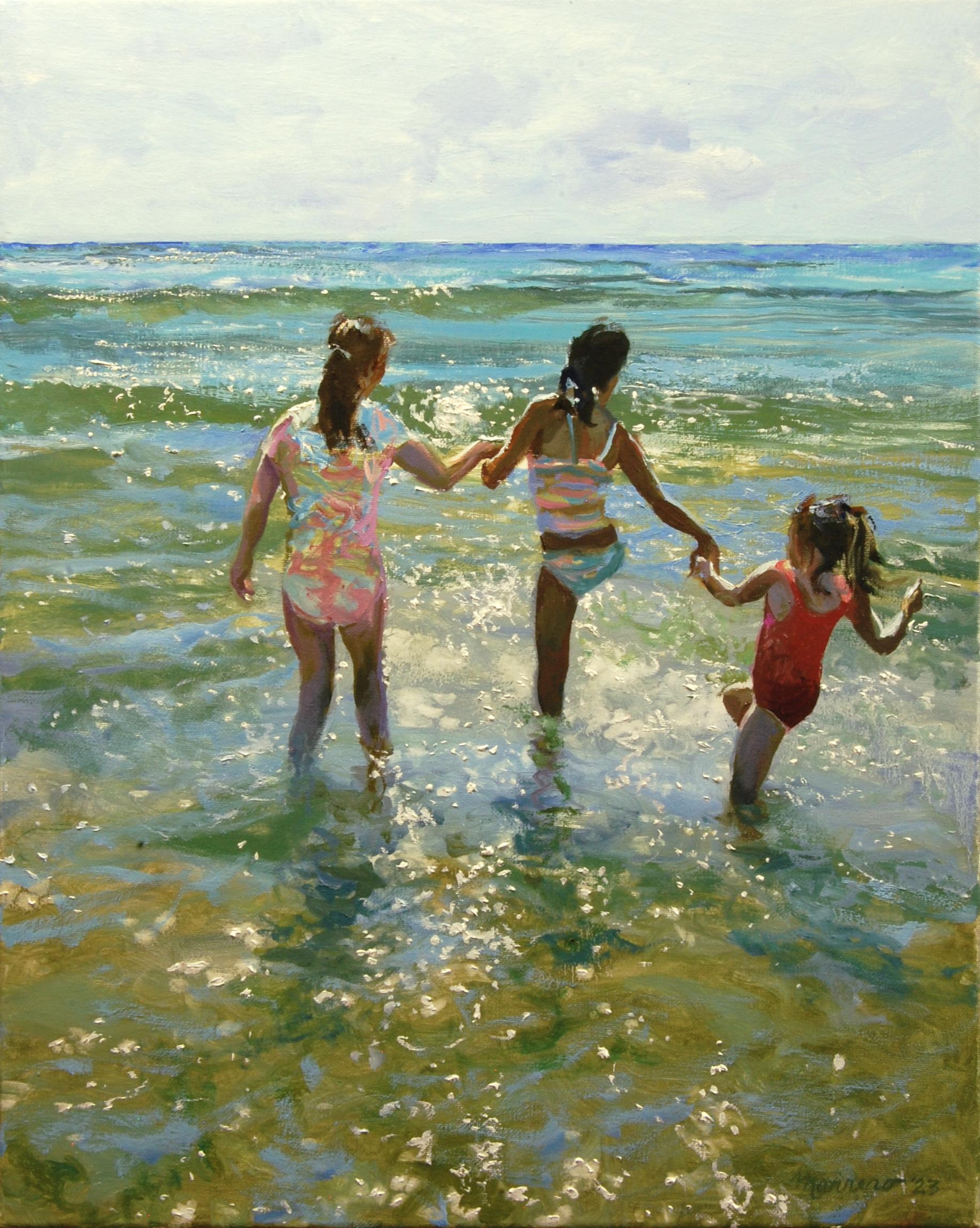 Children in the Sunlight, Oil Painting