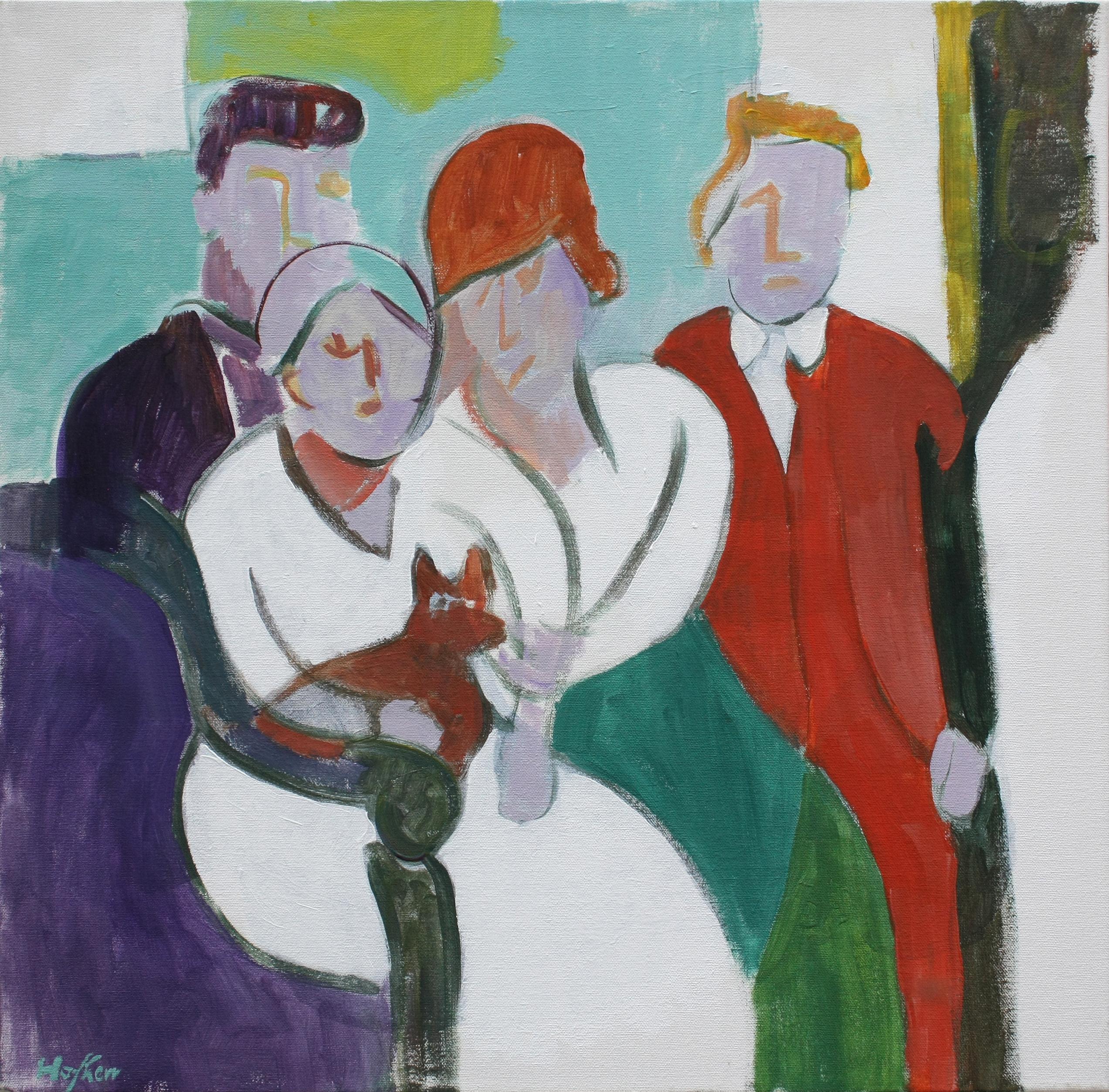 Robert Hofherr Figurative Painting – Familienbande, Originalgemälde