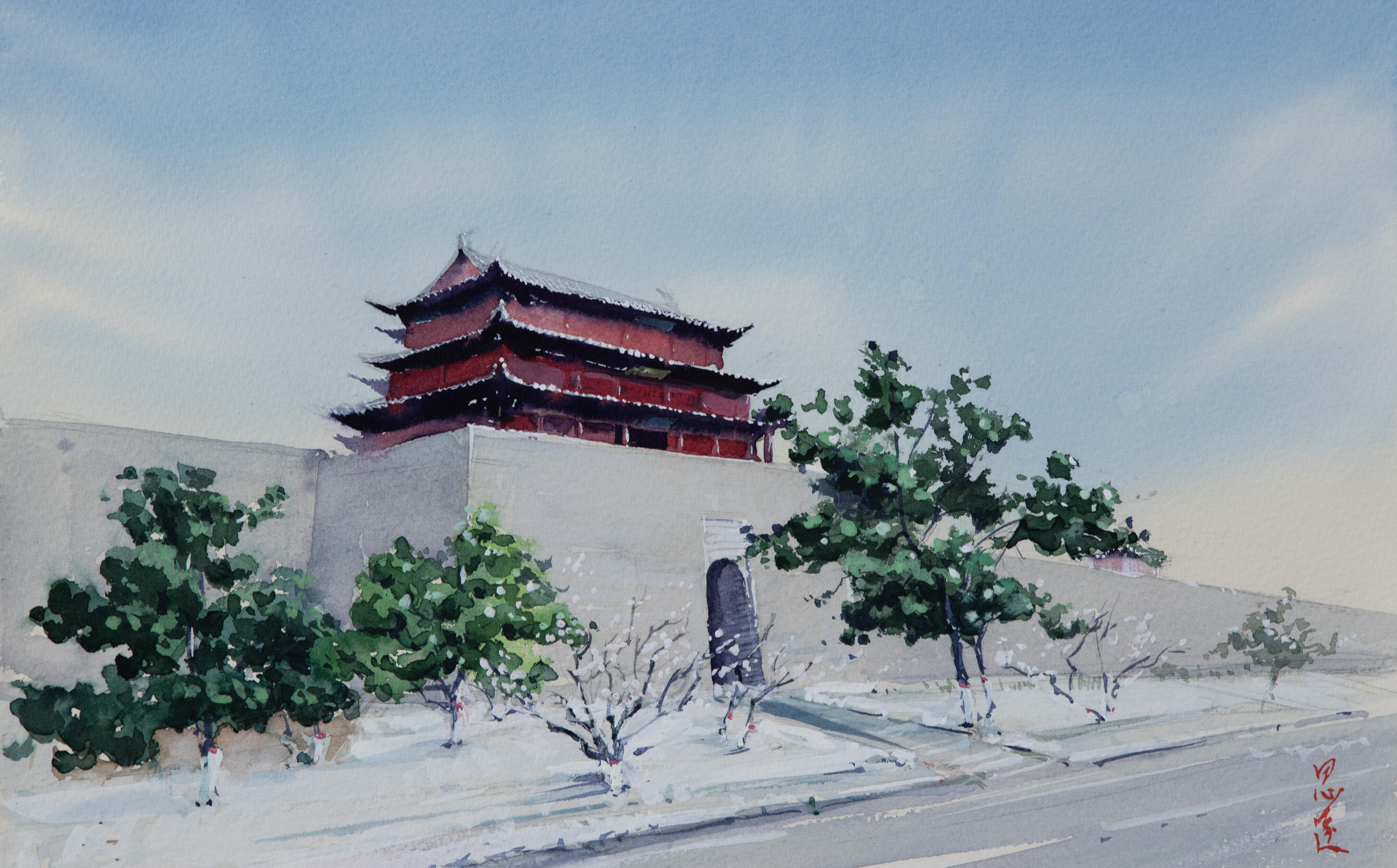 Siyuan Ma Interior Art – Aquarell-Impressionen der chinesischen Architektur 16, Originalgemälde