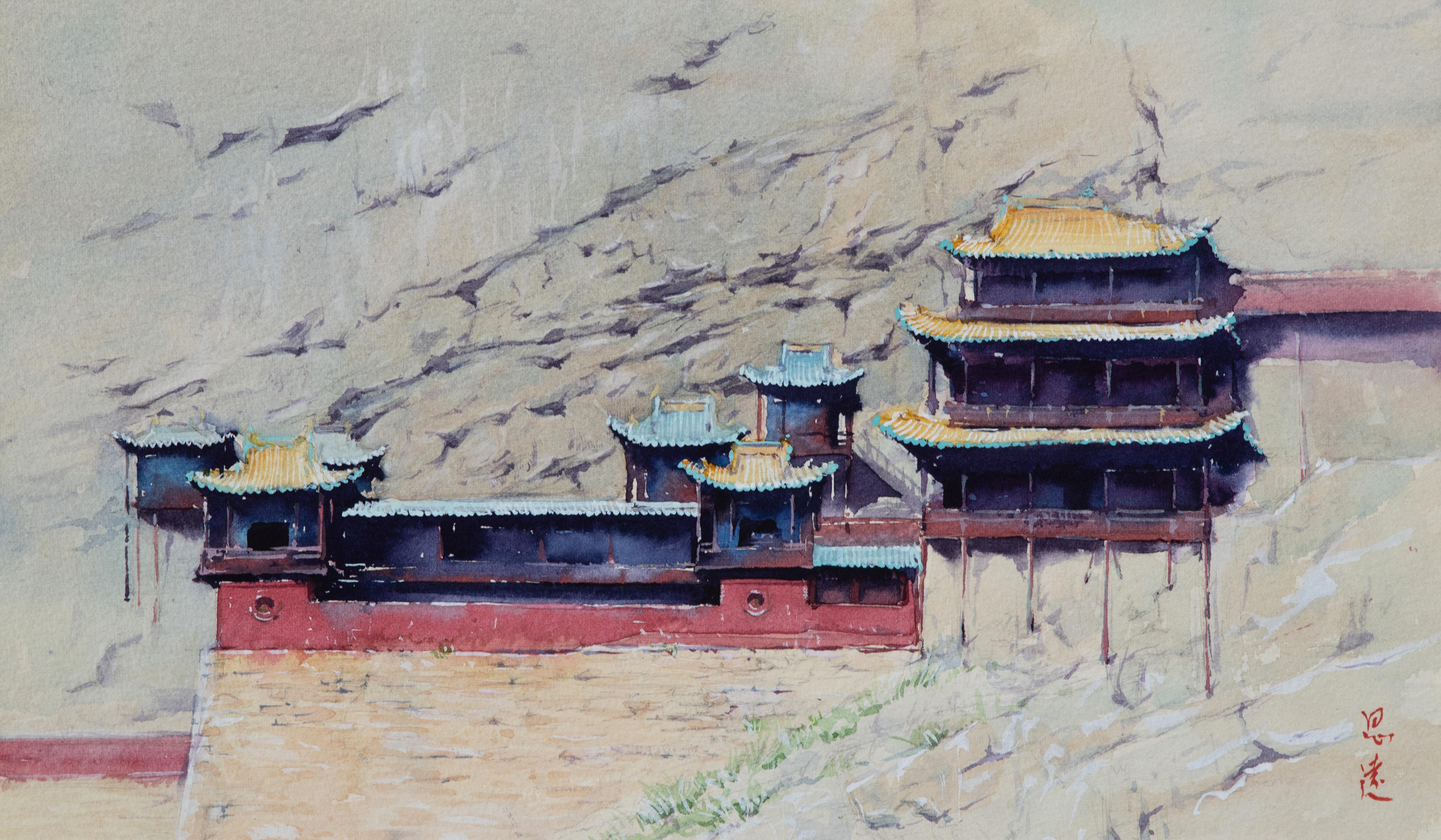 Watercolor Impressions of Chinese Architecture 15, Original Painting - Art by Siyuan Ma
