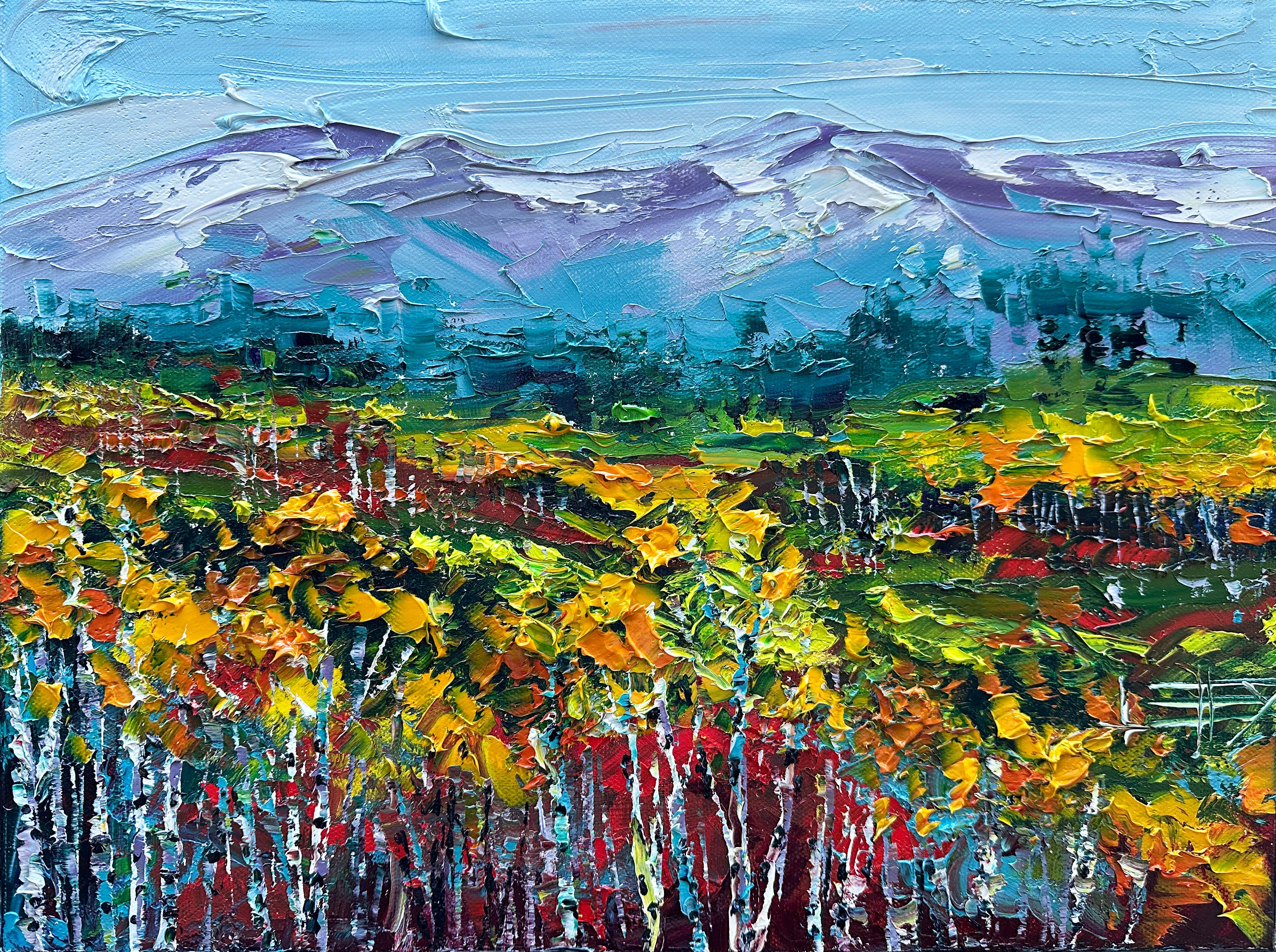 Lisa Elley Landscape Painting - Hues of Fall, Oil Painting