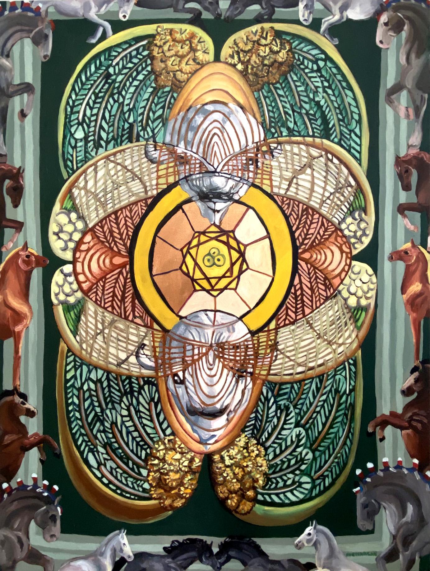 Two of Pentacles, Oil Painting - Art by Rachel Srinivasan