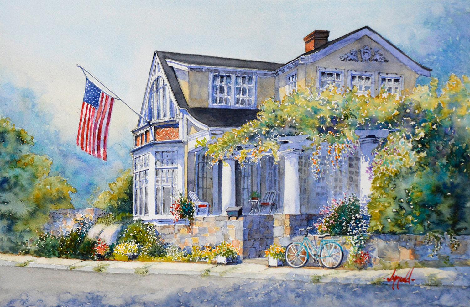 American Beauty, Original Painting - Impressionist Art by Judy Mudd