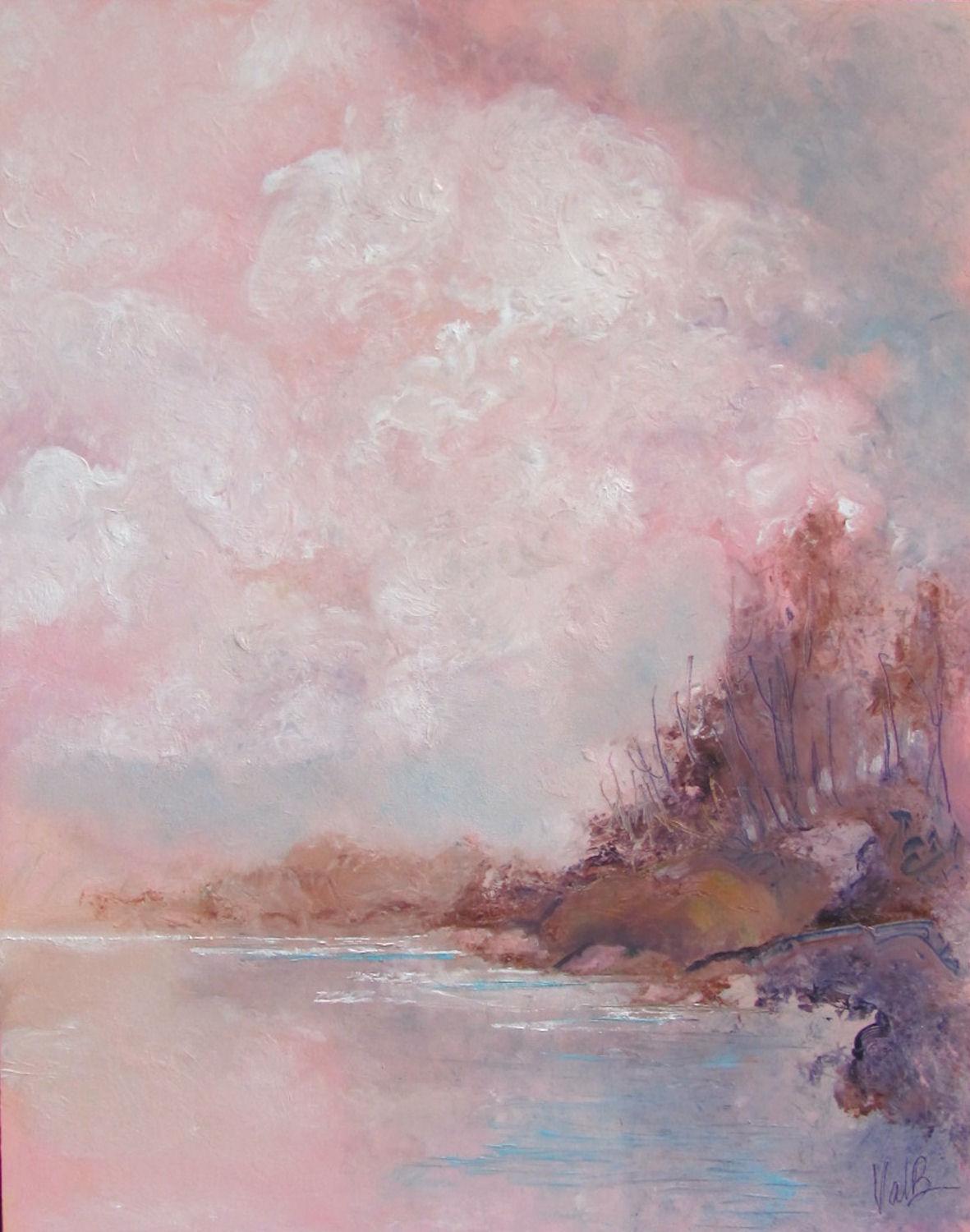 Valerie Berkely Landscape Painting - In the Pink, Oil Painting