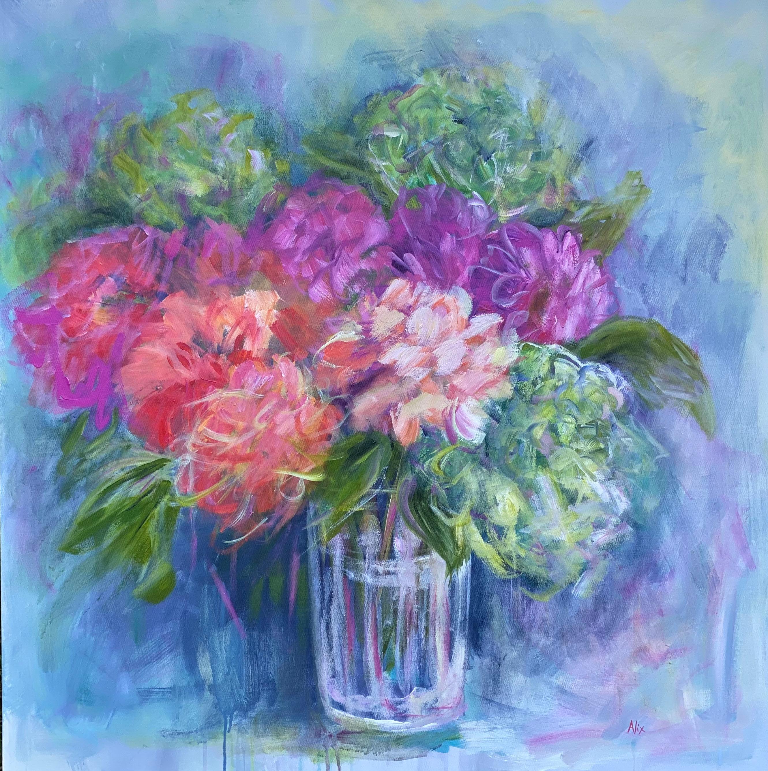 Alix  Palo Still-Life Painting - Flowers Are the Star, Original Painting