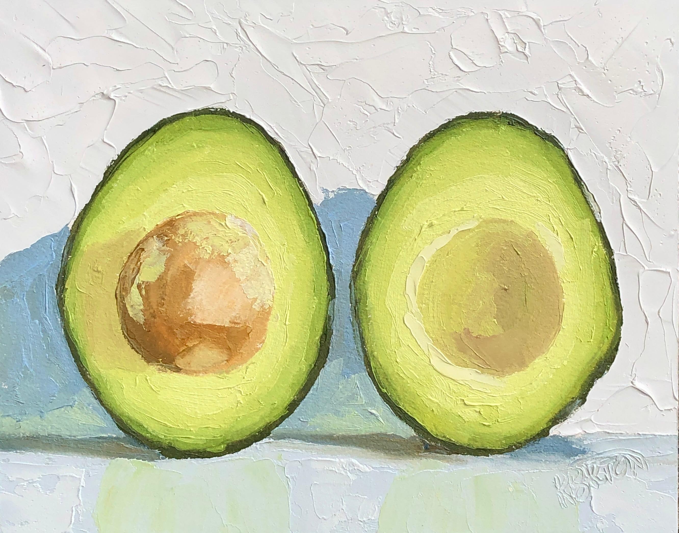 Karen Barton Still-Life Painting – Avocados, Ölgemälde