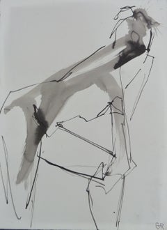 Gestural Ink Wash #52, Abstract Painting