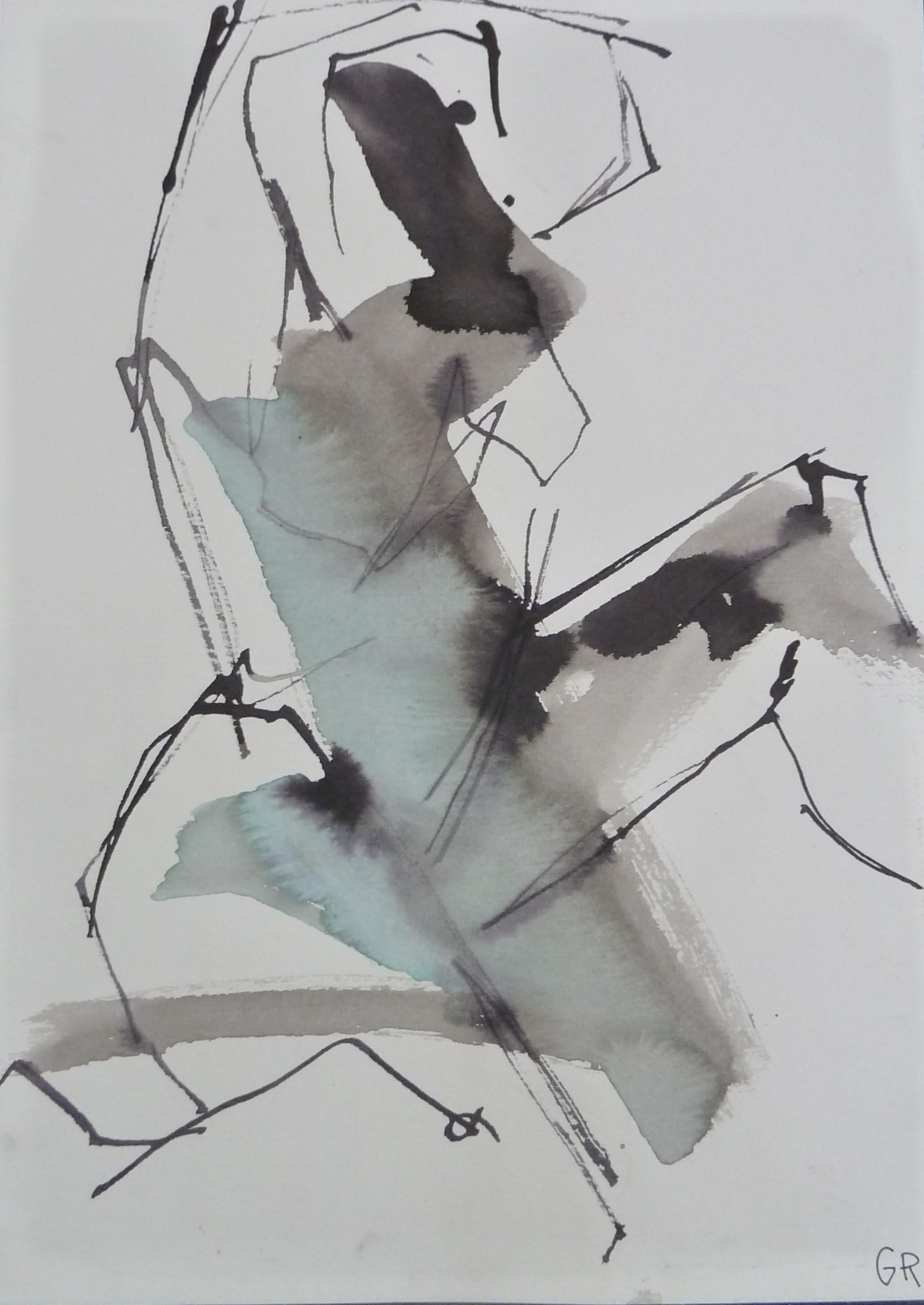 Gestural Ink Drawing #50, Abstract Painting