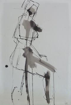 Gestural Ink Drawing #55, Abstract Painting