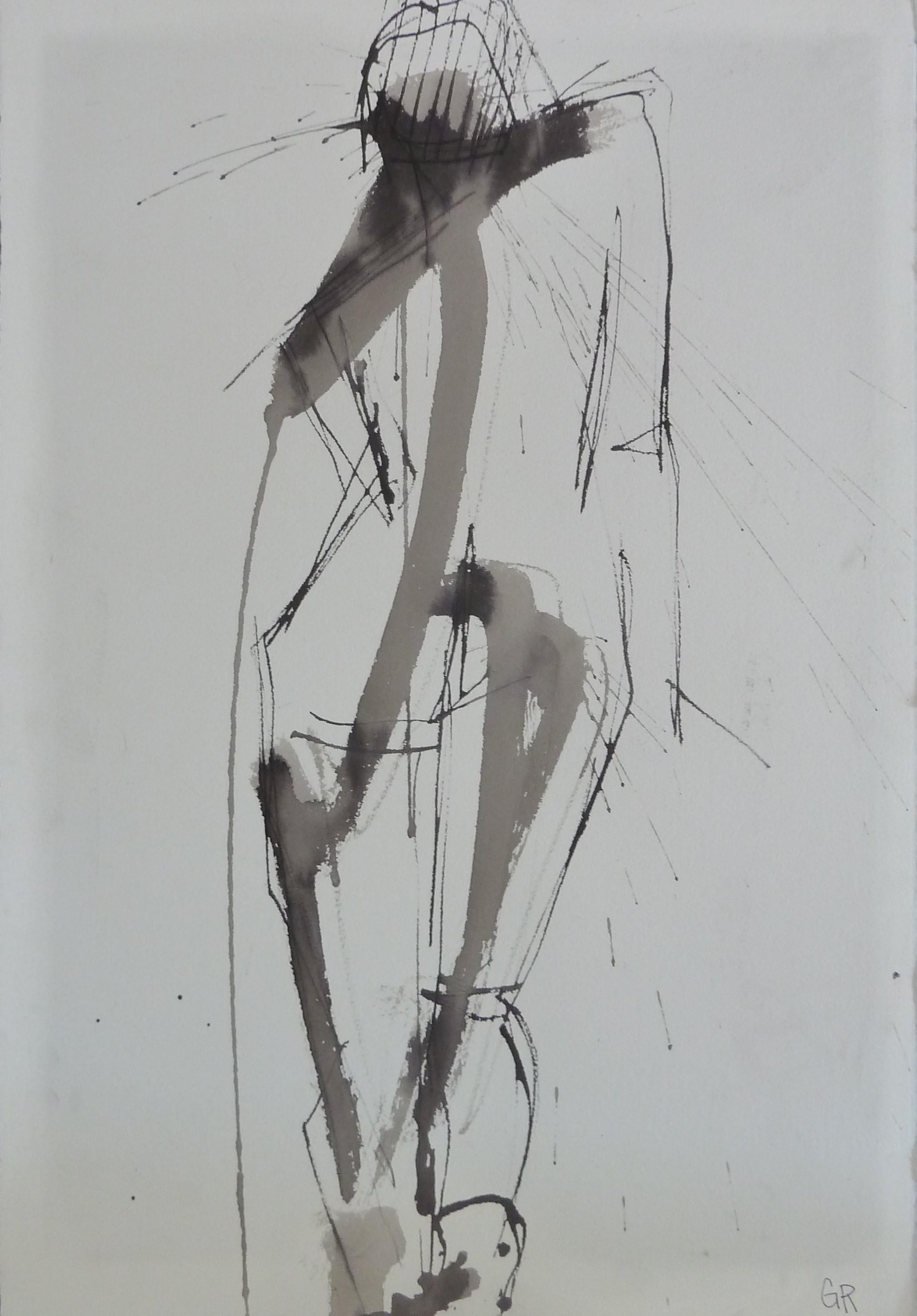 Gestural Ink Drawing #56, Abstract Painting