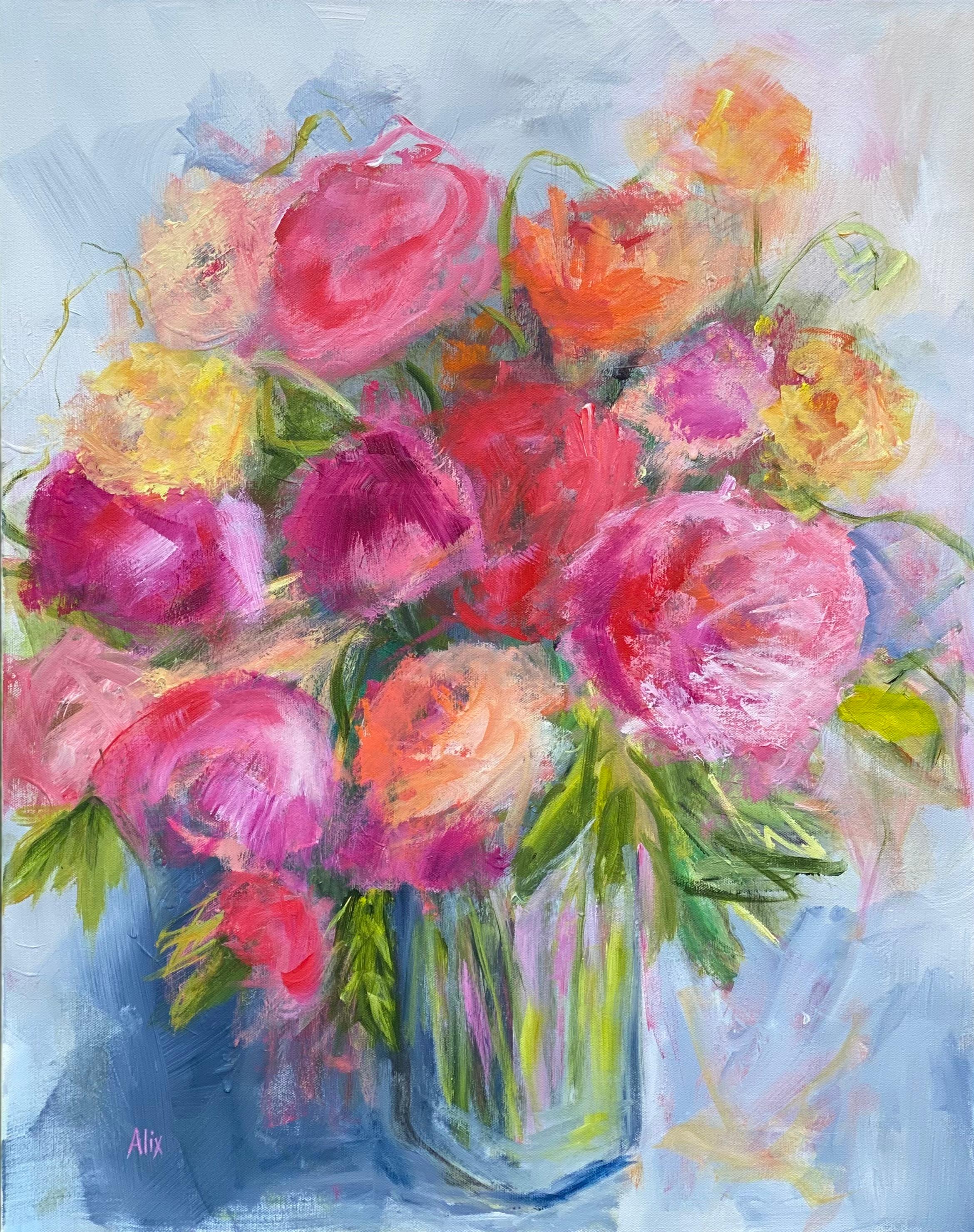 Ranunculus I, Original Painting - Art by Alix  Palo