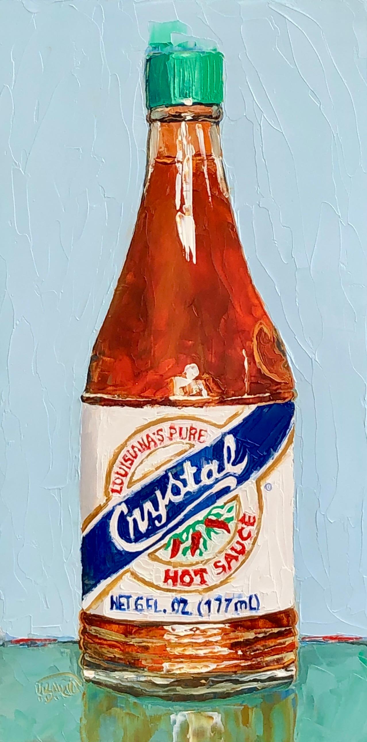 Karen Barton Still-Life Painting – Hot Sauce aus Kristallkristall, Ölgemälde
