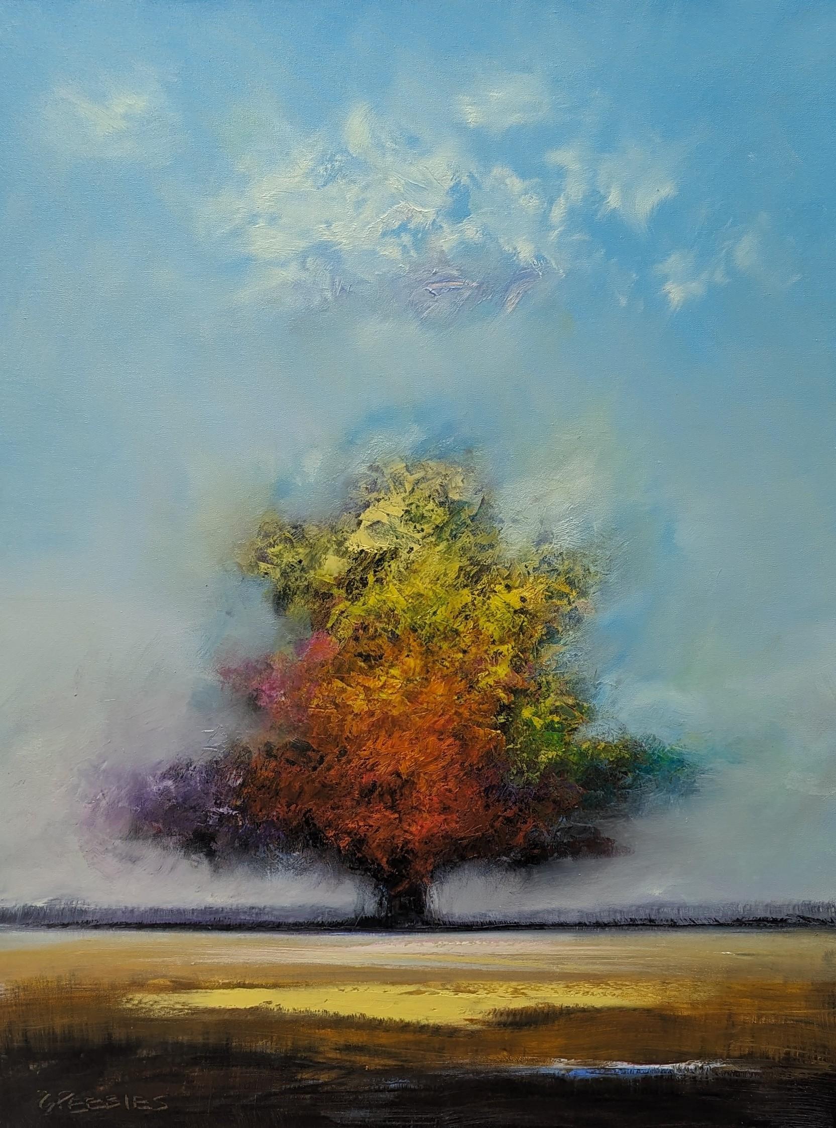 George Peebles Landscape Painting – Herbstblatt, Ölgemälde