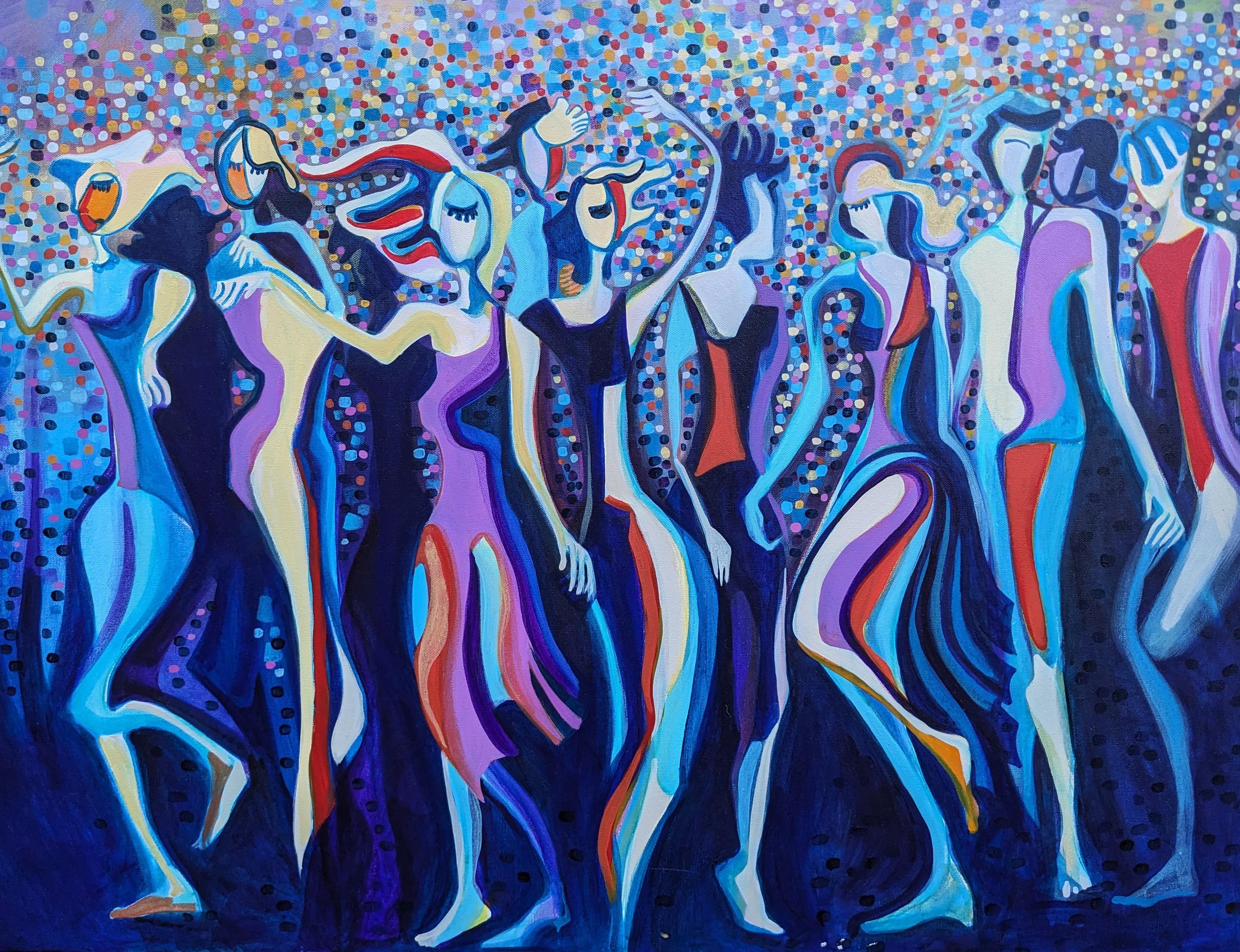 Diana Elena Chelaru Figurative Painting – Dance Moves, Originalgemälde