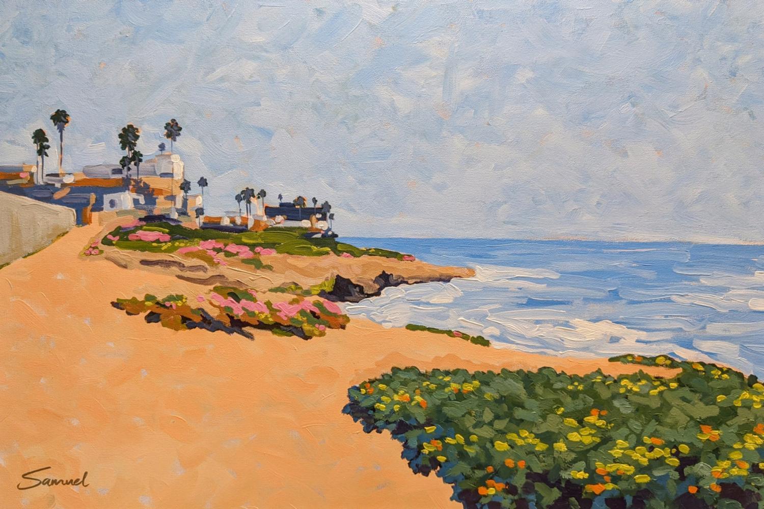 La Jolla Ocean View Walk, Original Painting - Art by Samuel Pretorius
