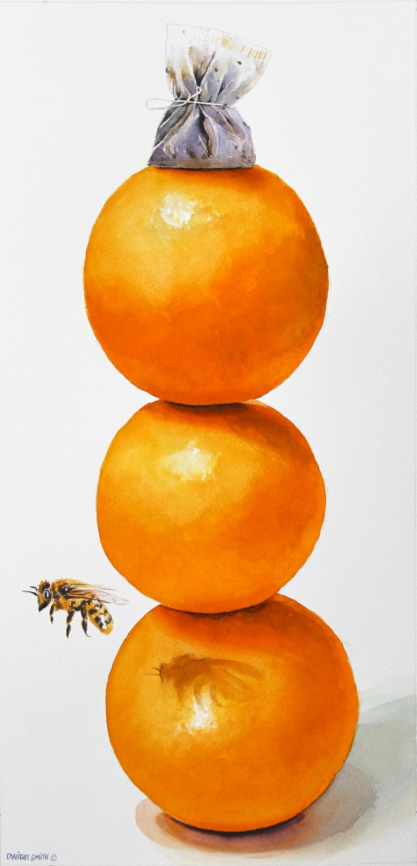 Orangentee mit Honey, Originalgemälde – Art von Dwight Smith