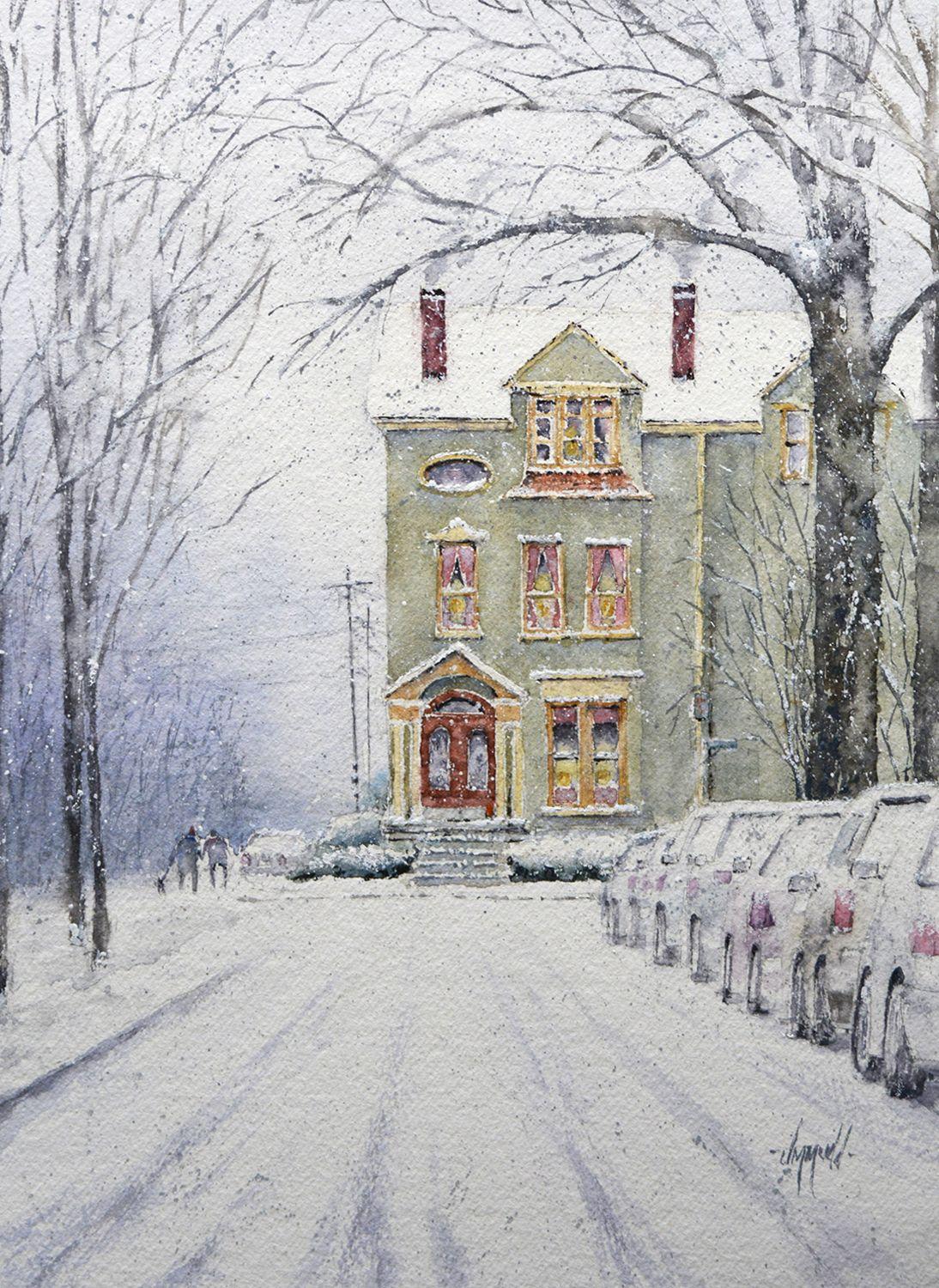 A Cozy Snow Day, Original Painting