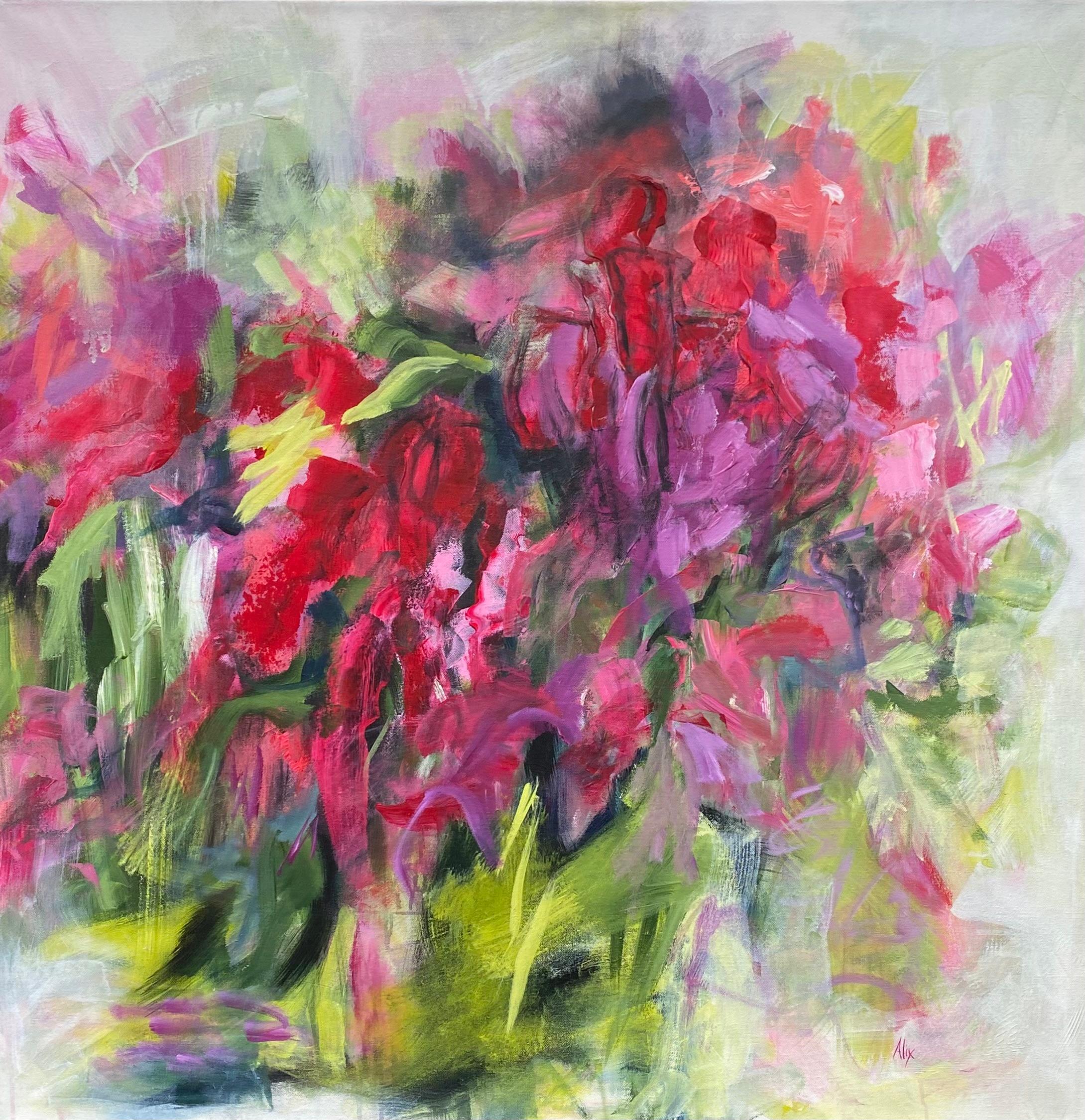 Alix  Palo Still-Life Painting - Red Bouquet, Abstract Painting