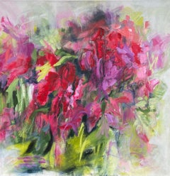 Bouquet rouge, peinture abstraite