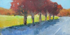 La rangée d'arbres, automne, peinture originale