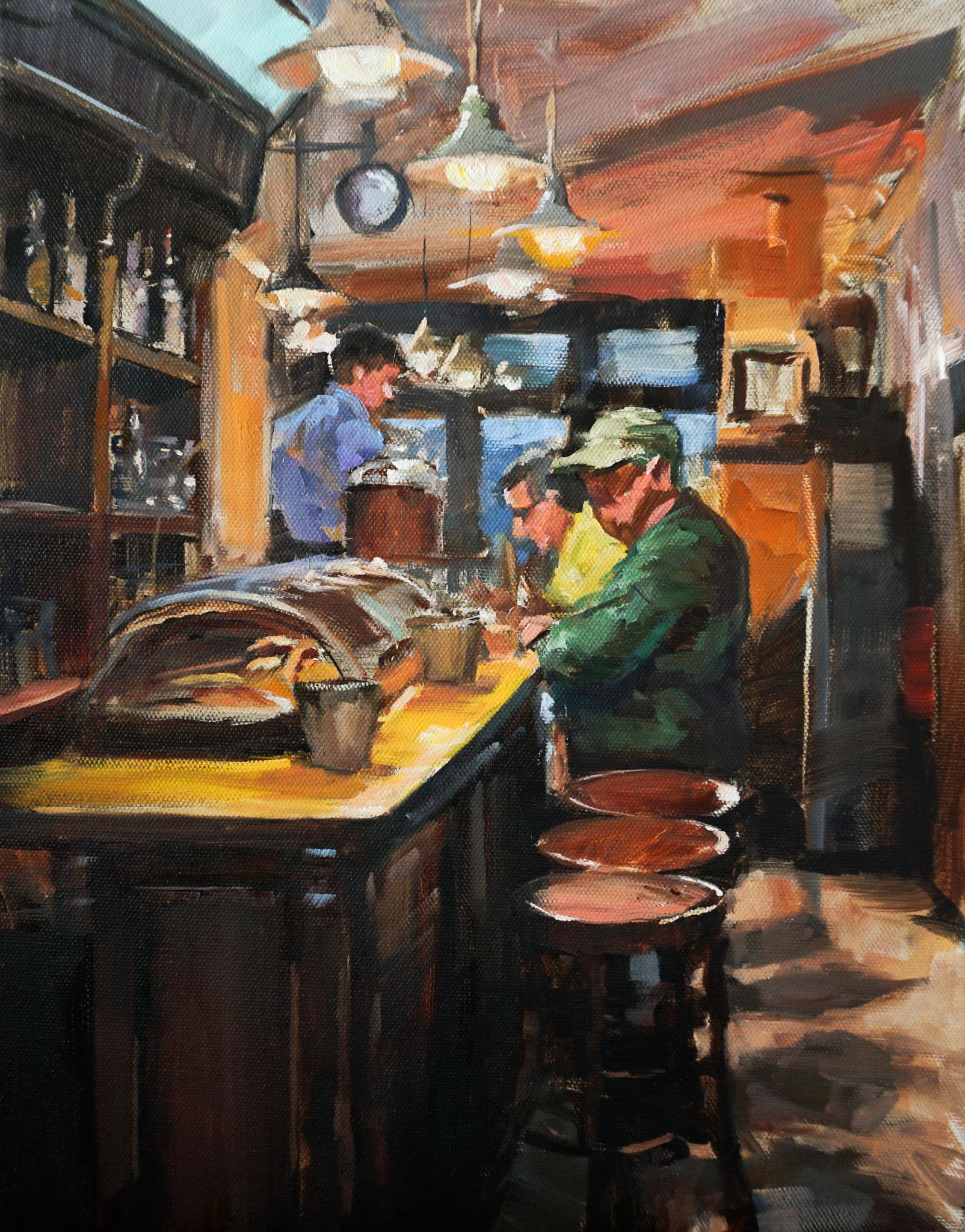 Churro Shop, Oil Painting
