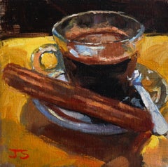 Coffee and Churro, peinture à l'huile