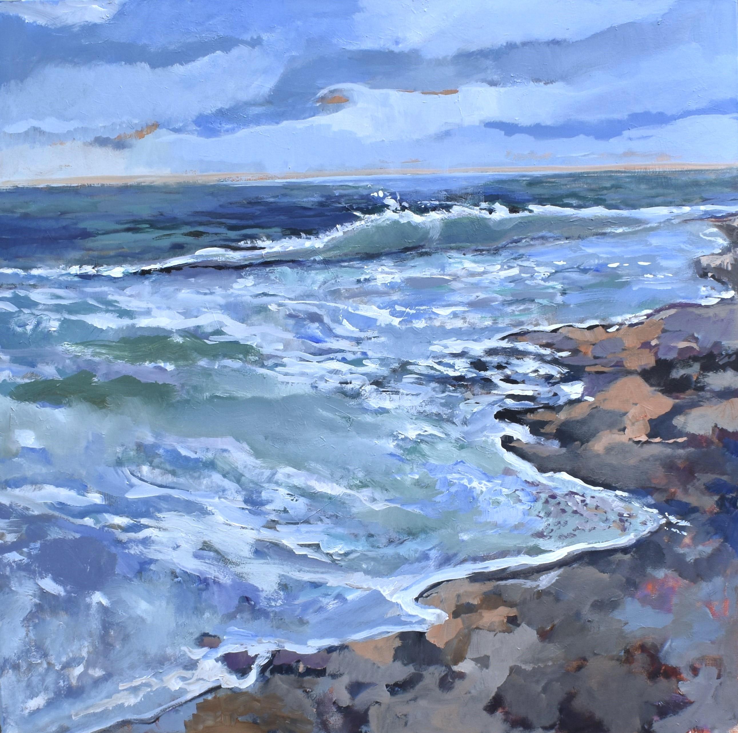 Landscape Painting Mary Pratt - Mousse de mer, peinture originale