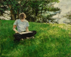 Viento suave en los pinos, Pintura al óleo