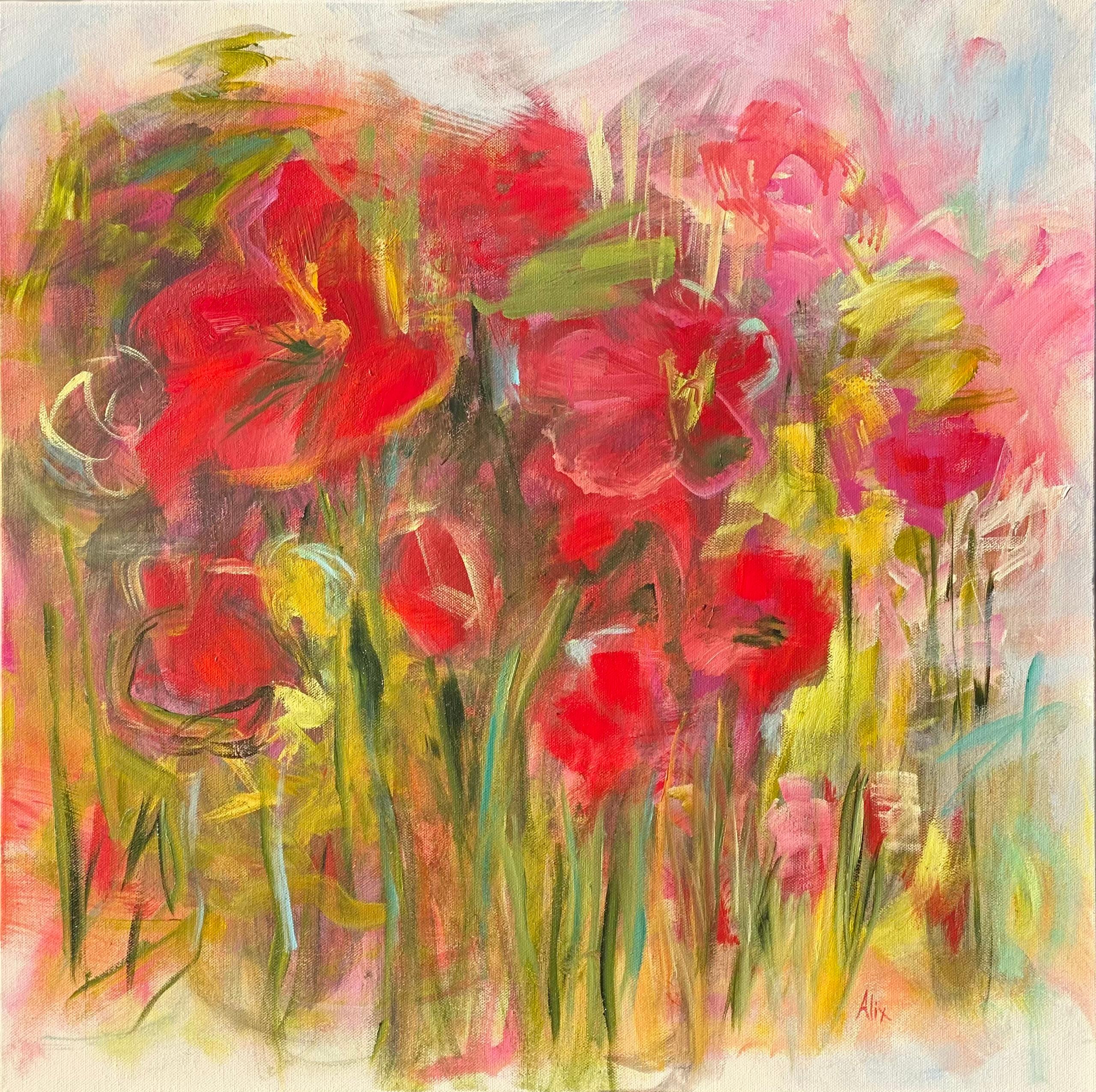 Colorado Poppies, Original Painting - Art by Alix  Palo