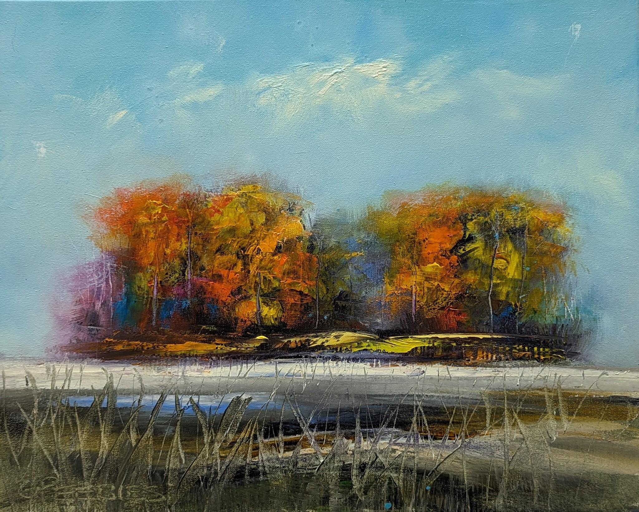 Landscape Painting di George Peebles - Giornata senza cure, pittura a olio