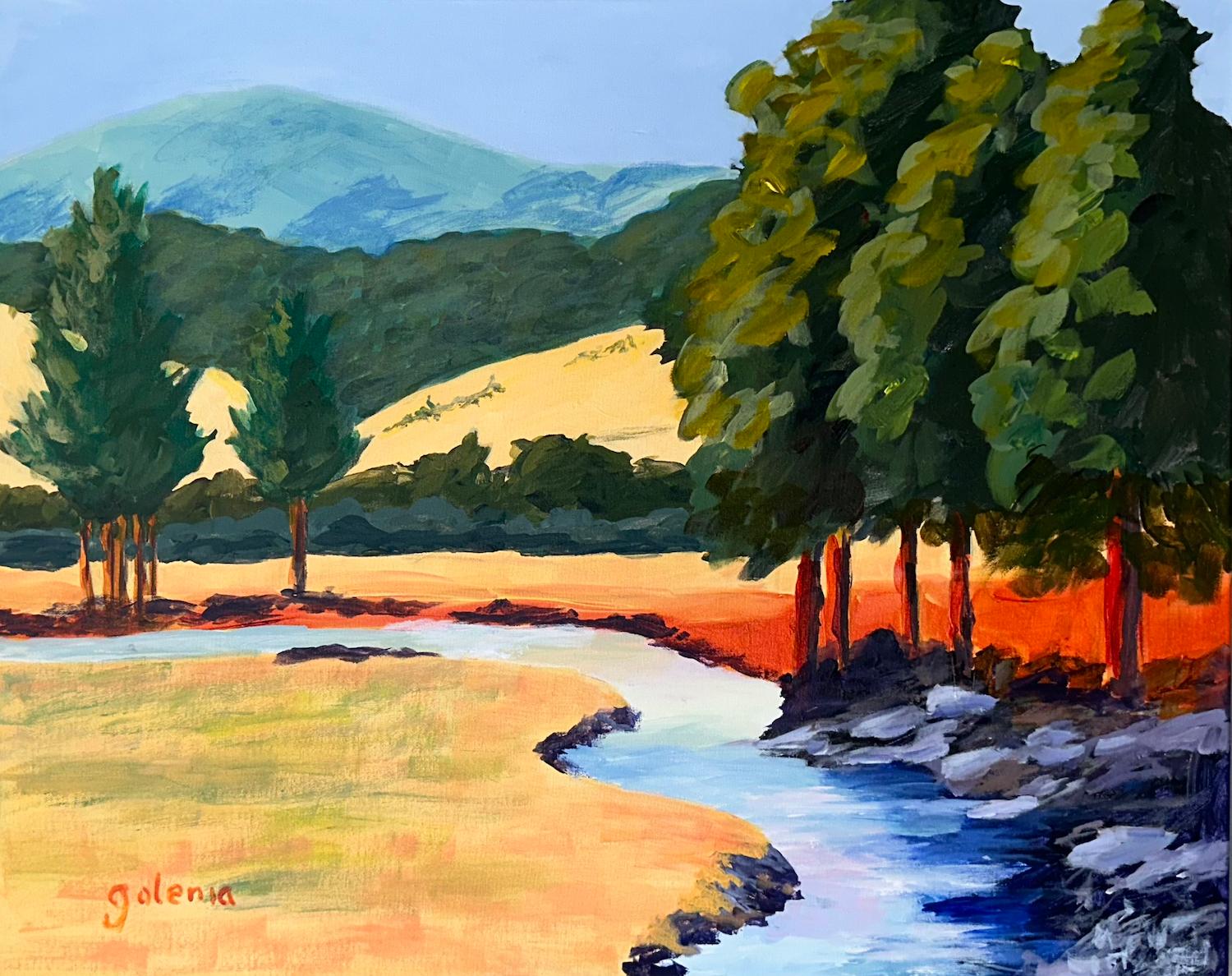 JoAnn Golenia Landscape Painting - Summer Grasses, Original Painting