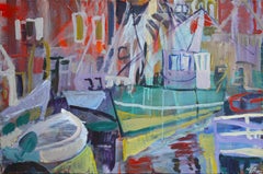 Study of Workboats, Original Painting