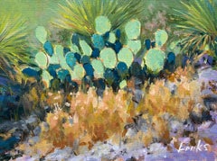 Cactus au soleil, peinture originale