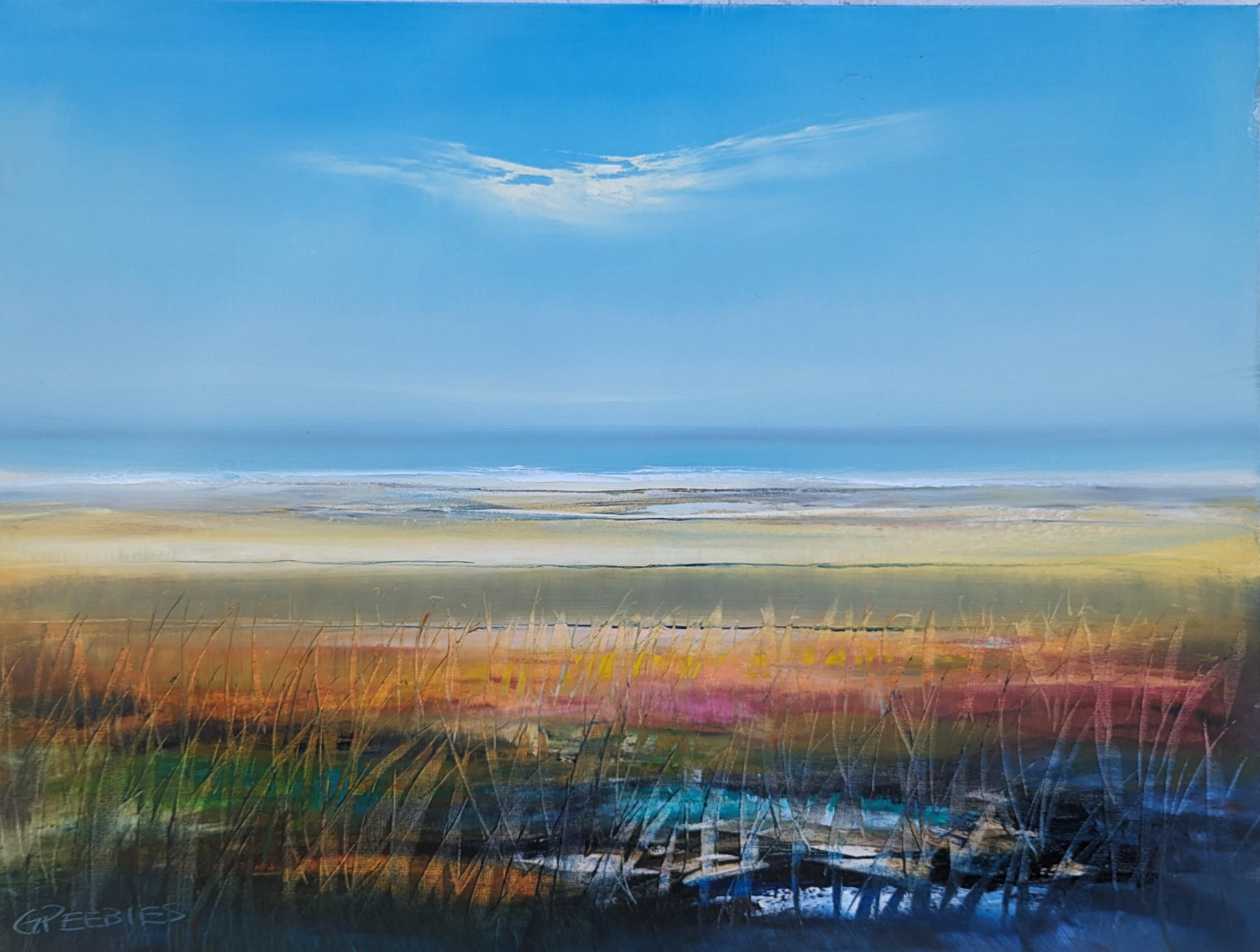 Landscape Painting George Peebles - Un jour calme, peinture à l'huile
