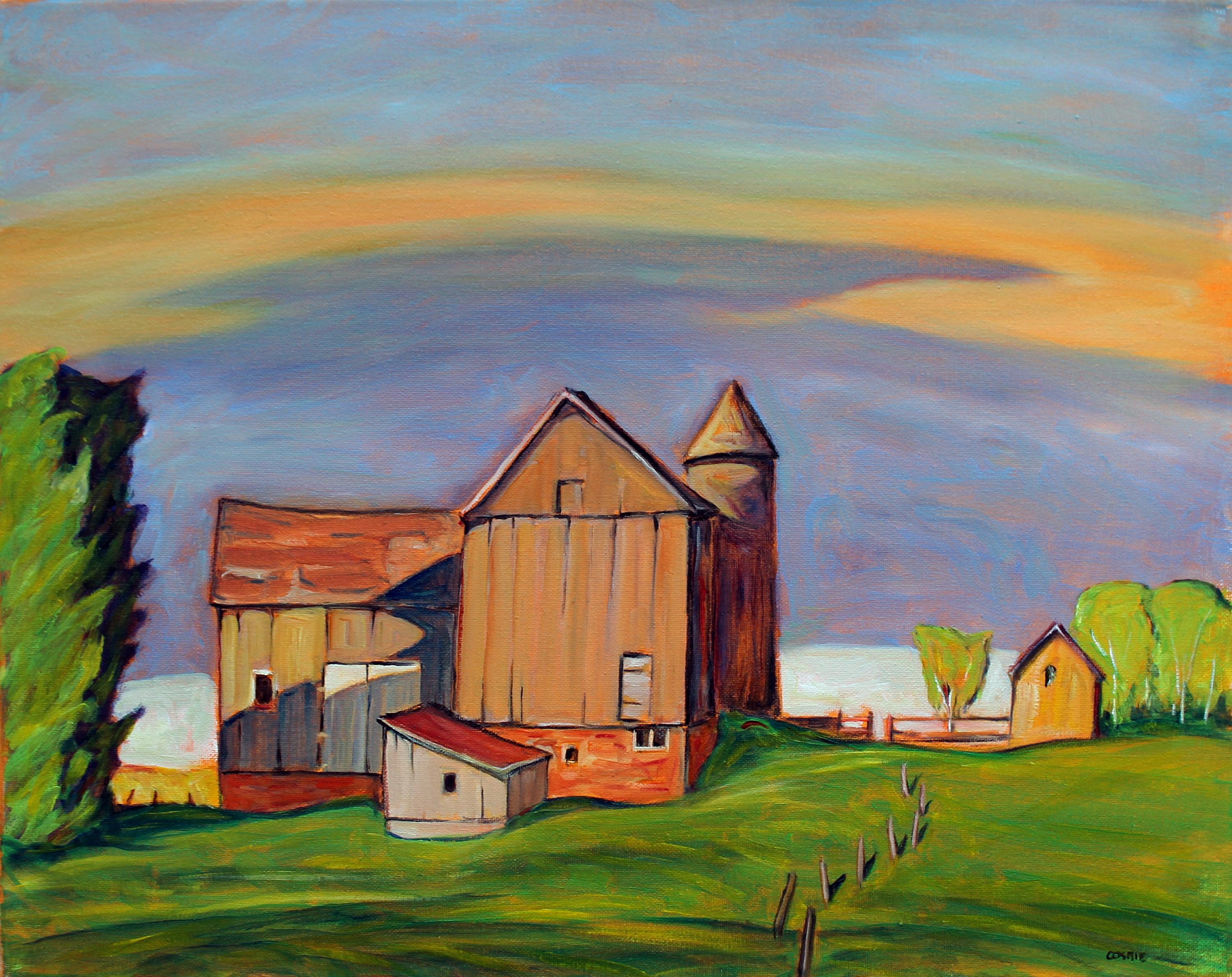 Doug Cosbie Landscape Painting - Evening, Lawrence County, Pennsylvania, Oil Painting