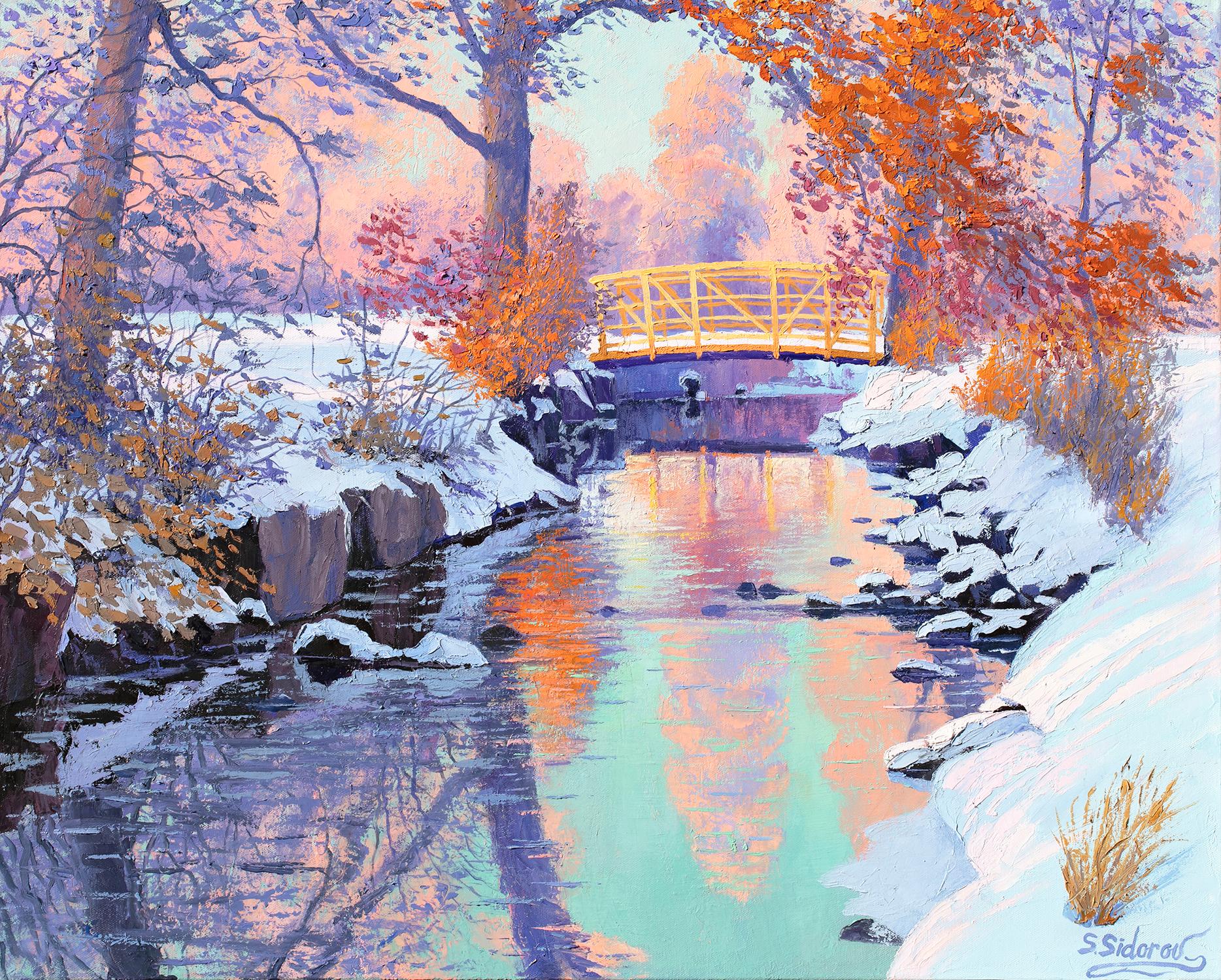 Lilac Winter., Oil Painting