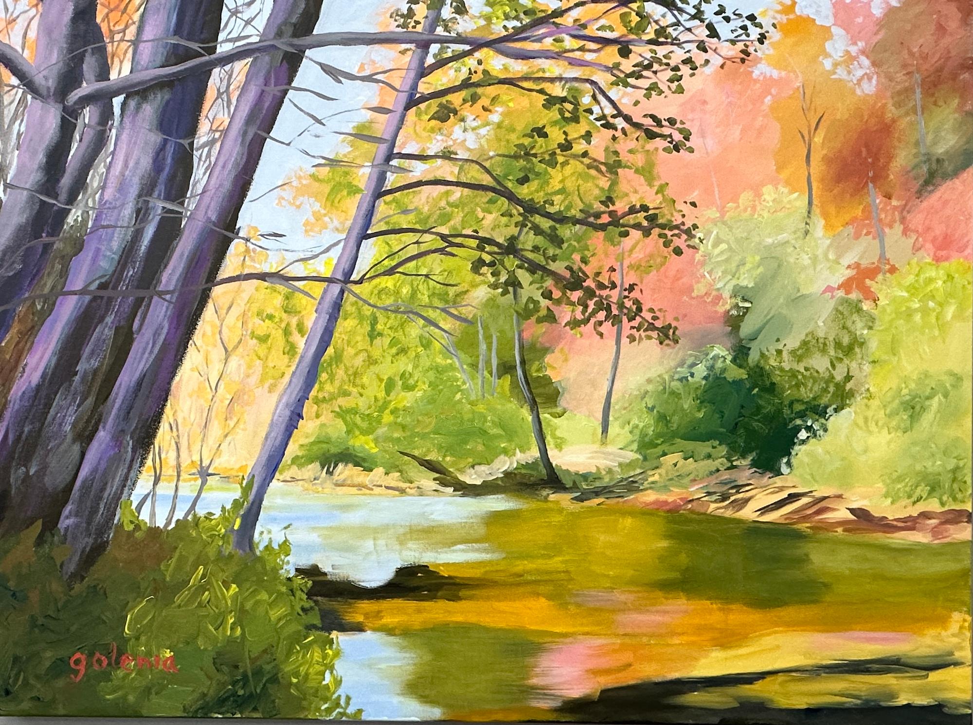 Fall Morning, Original Painting - Art by JoAnn Golenia