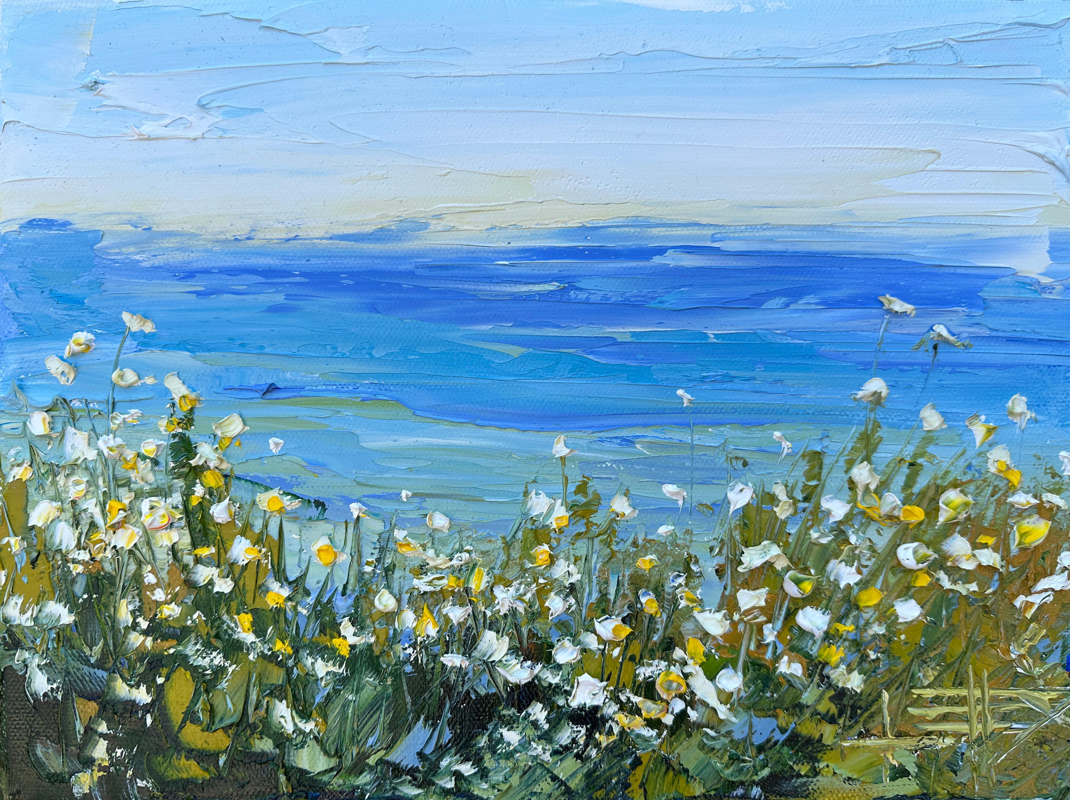 Wildflower and Blues, Oil Painting - Art by Lisa Elley