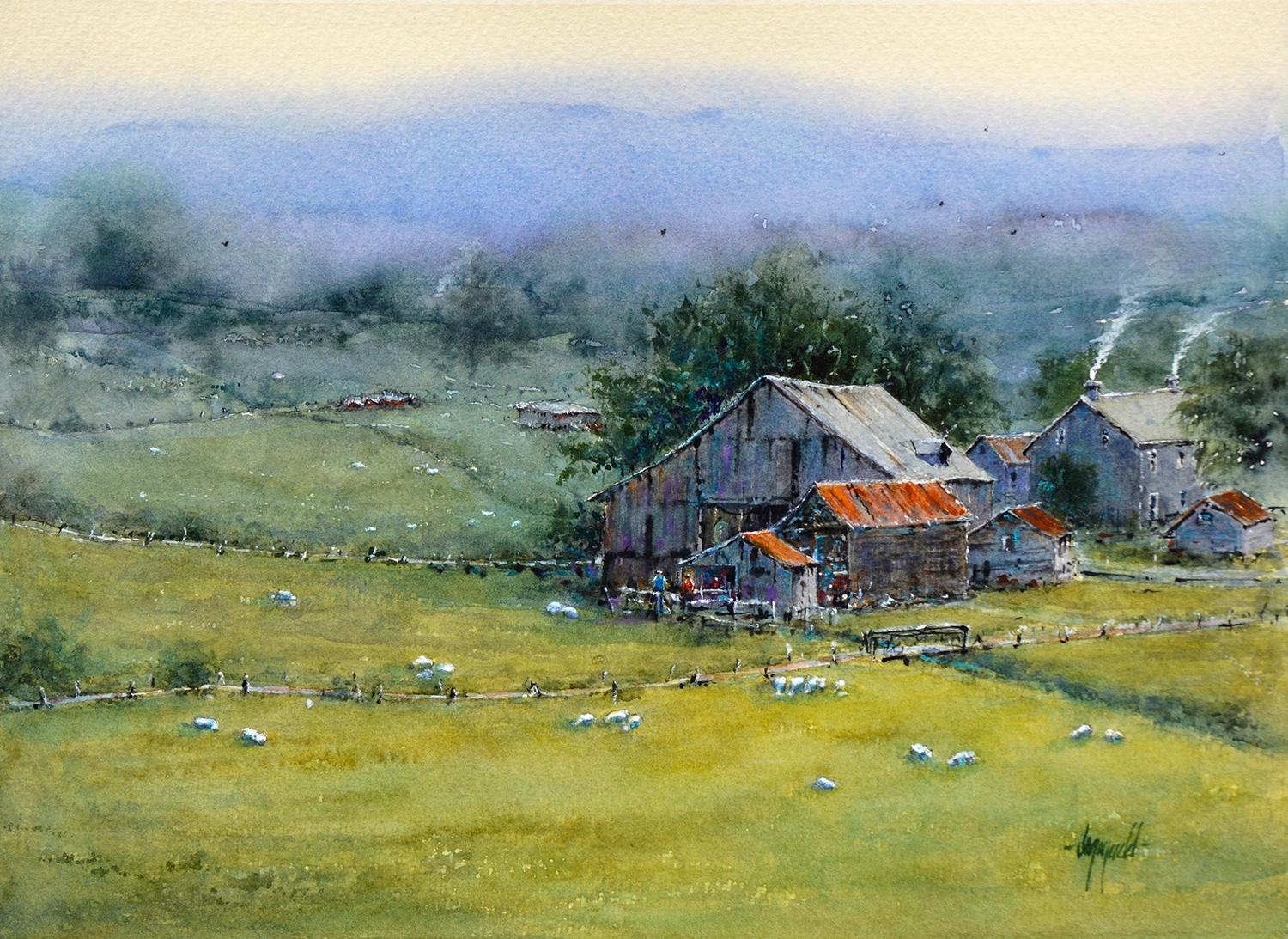 Judy Mudd Landscape Art - Early to Rise, Original Painting