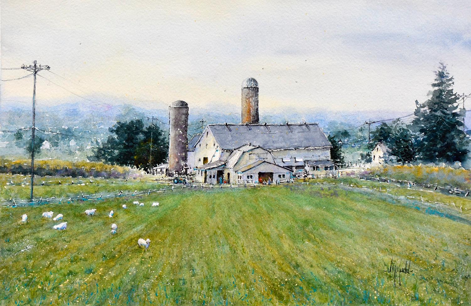 Landscape Art Judy Mudd - Near Strasburg, peinture originale
